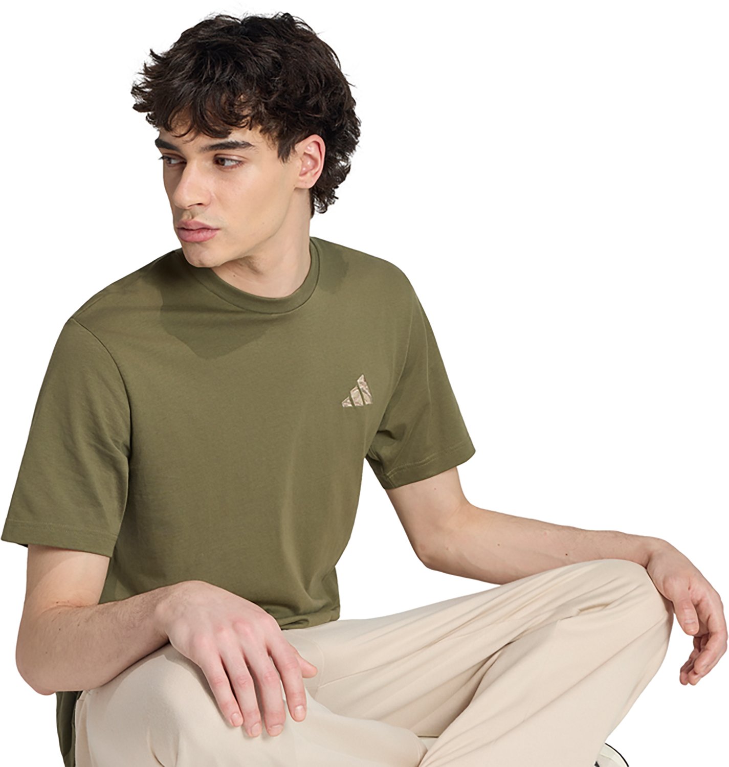 adidas Men’s Camo Embroidered Small Logo Graphic T‑Shirt - view number 4