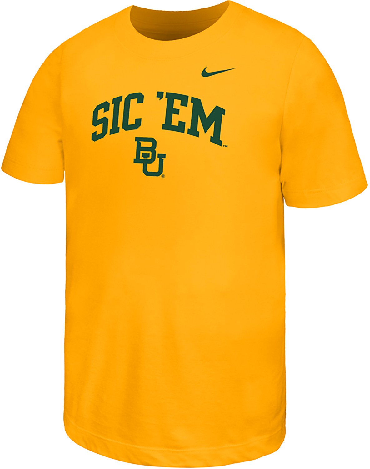 Nike Boys' Baylor Sic 'Em Arch Gold Out Core Cotton Short Sleeve T-shirt