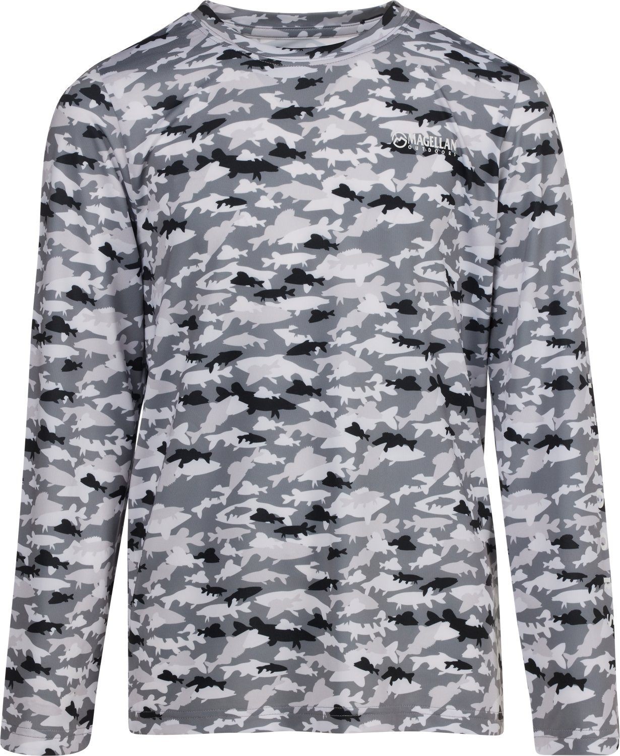 Magellan Outdoors Boys' Fish Camo Crew Long Sleeve T-shirt