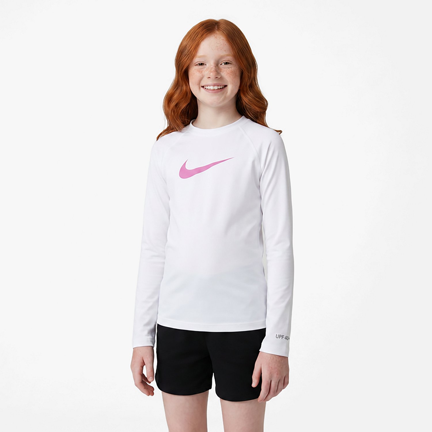 Nike Girls' Swoosh Long Sleeve Rash Guard                                                                                        - view number 2