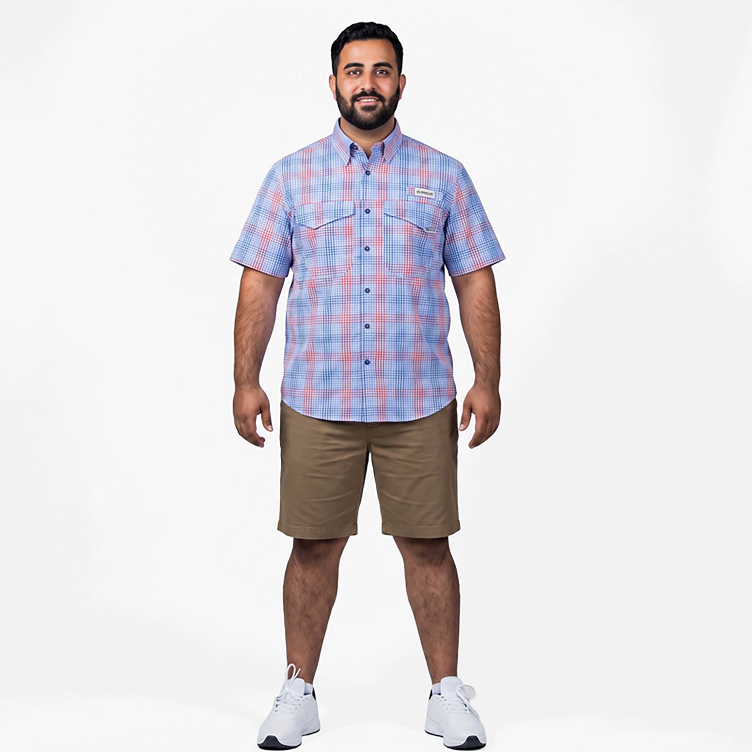Magellan Outdoors Men's Southern Summer Gingham Plaid Short Sleeve Shirt