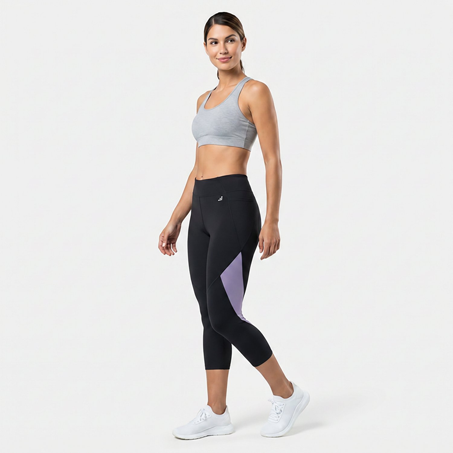 BCG Women's Plus Mid Rise Color Block Crop Leggings - view number 2