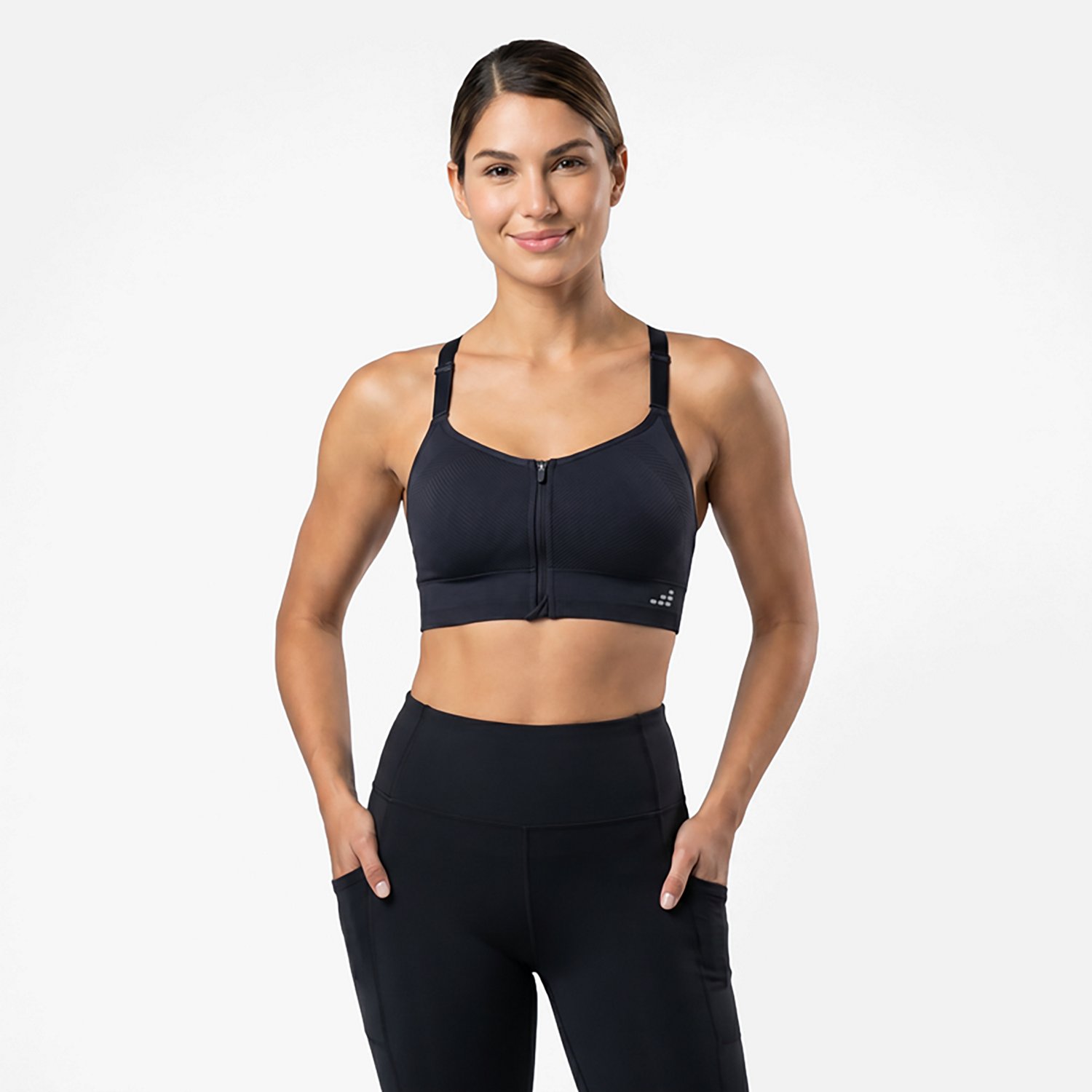 BCG Women's Mid Seamless Molded Zip Front Bra - view number 2
