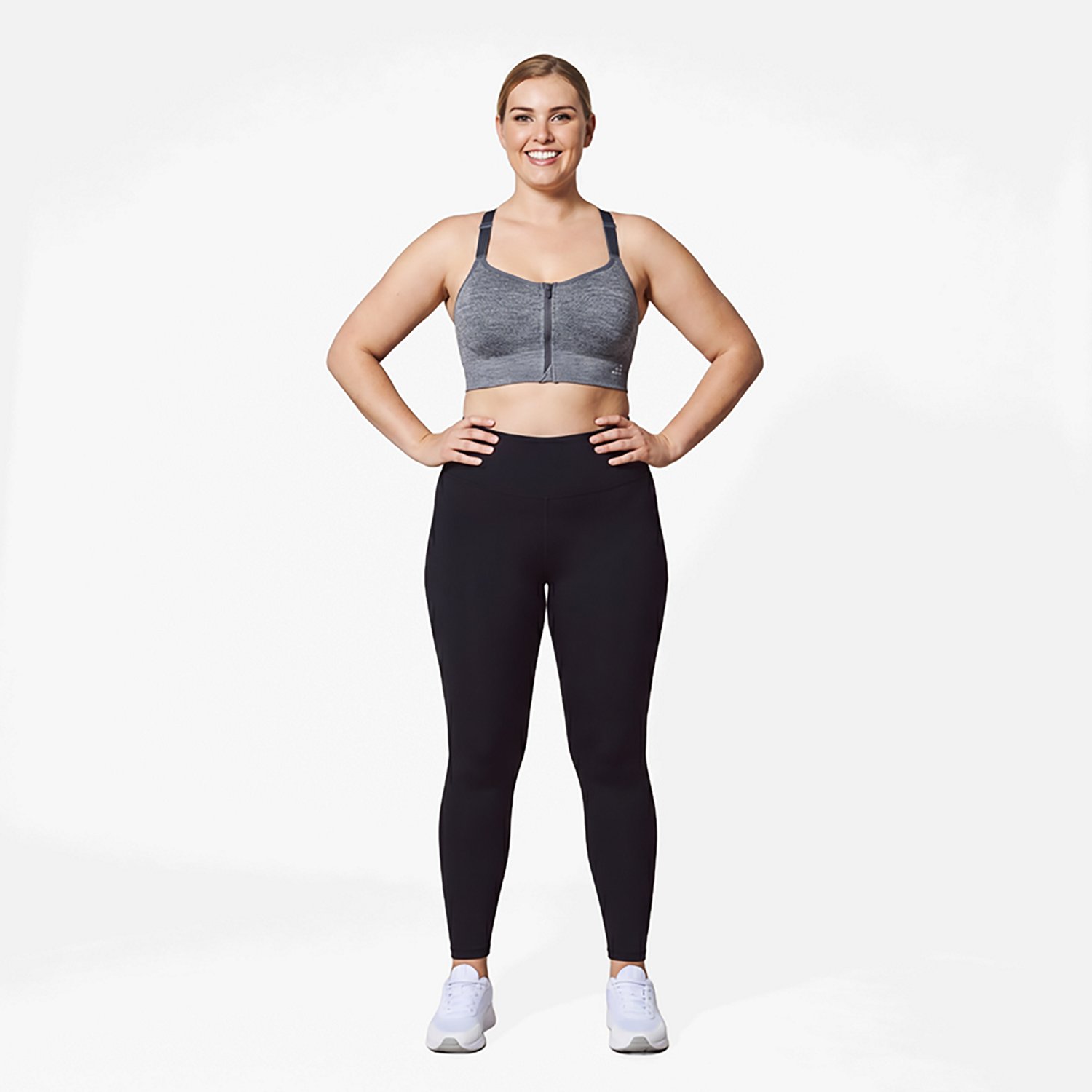 BCG Women's Mid Seamless Molded Zip Front Bra