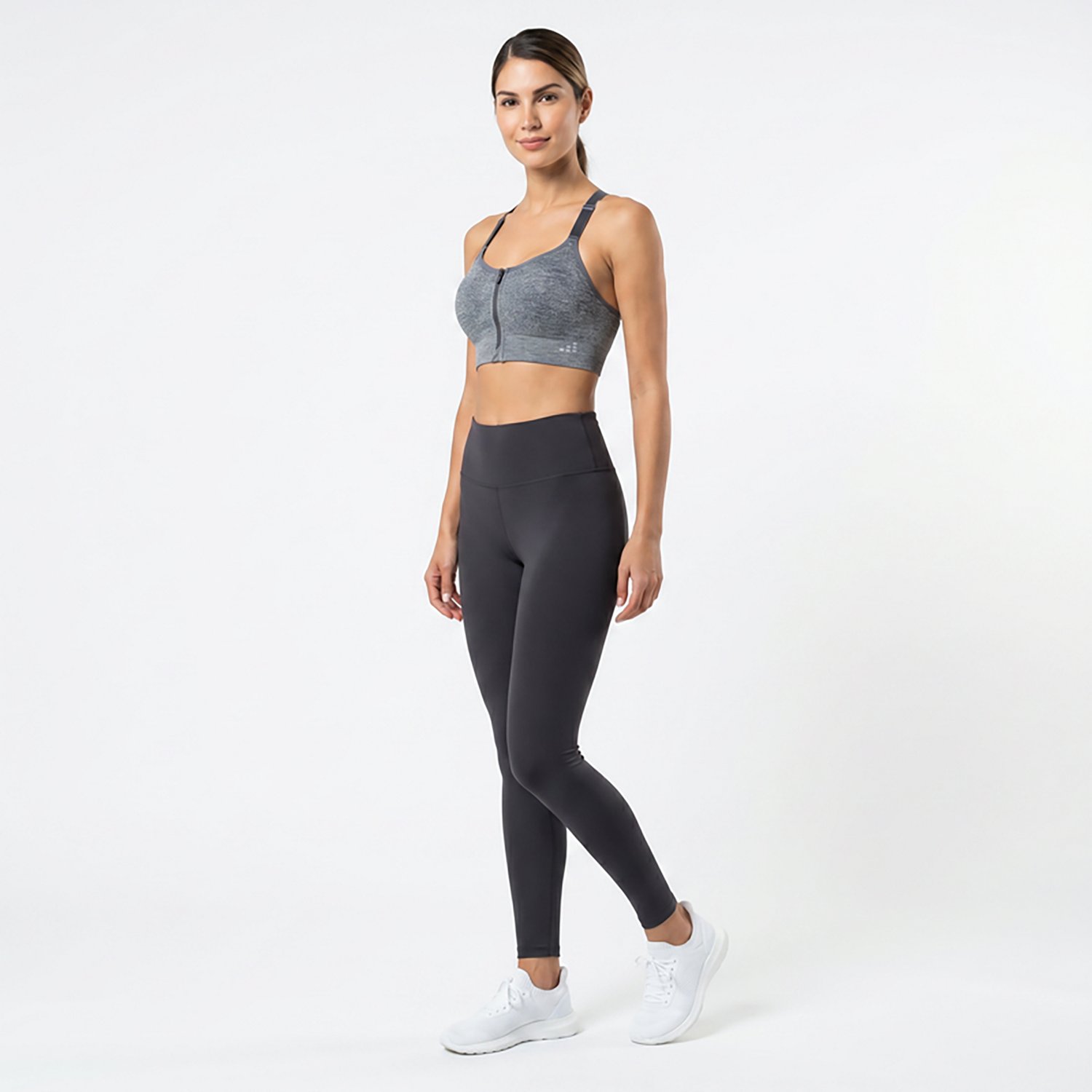 BCG Women's Mid Seamless Molded Zip Front Bra - view number 3