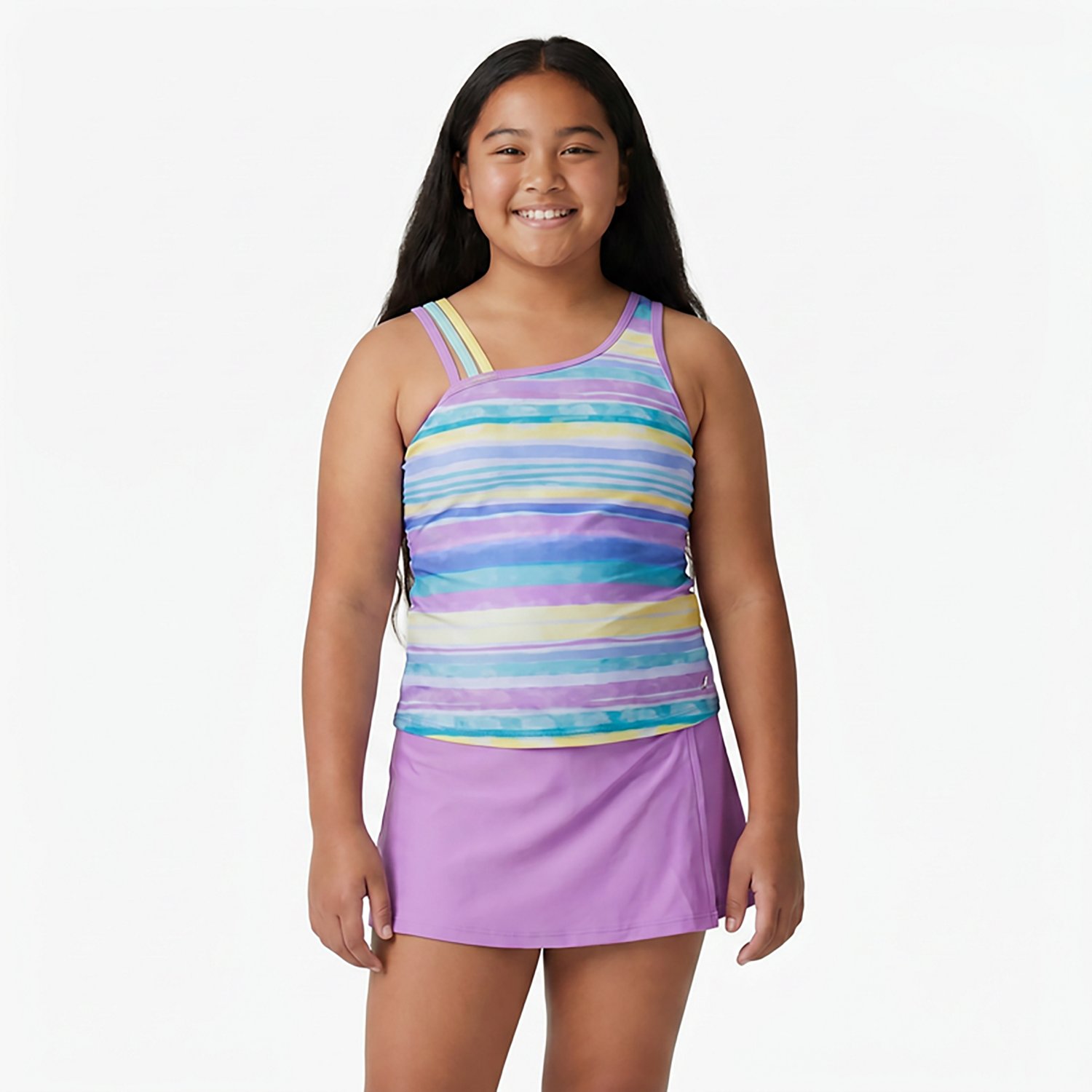 Gerry Girls' Brighton Beach Asymmetrical Tankini 3-Piece Skirt Set - view number 2