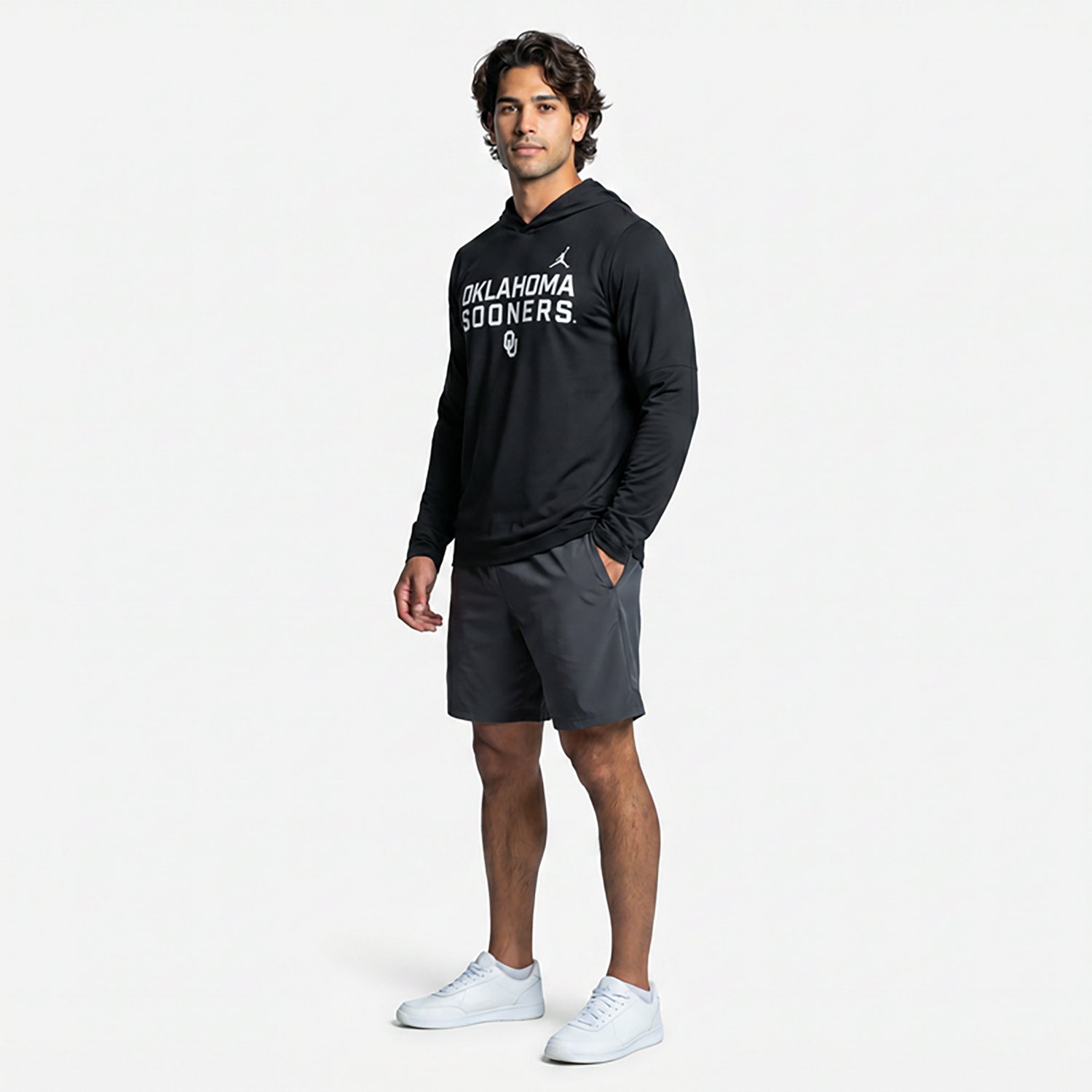 Jordan Brand Oklahoma Sooners 2025 Sideline Dri-FIT Long Sleeve Hoodie T-Shirt