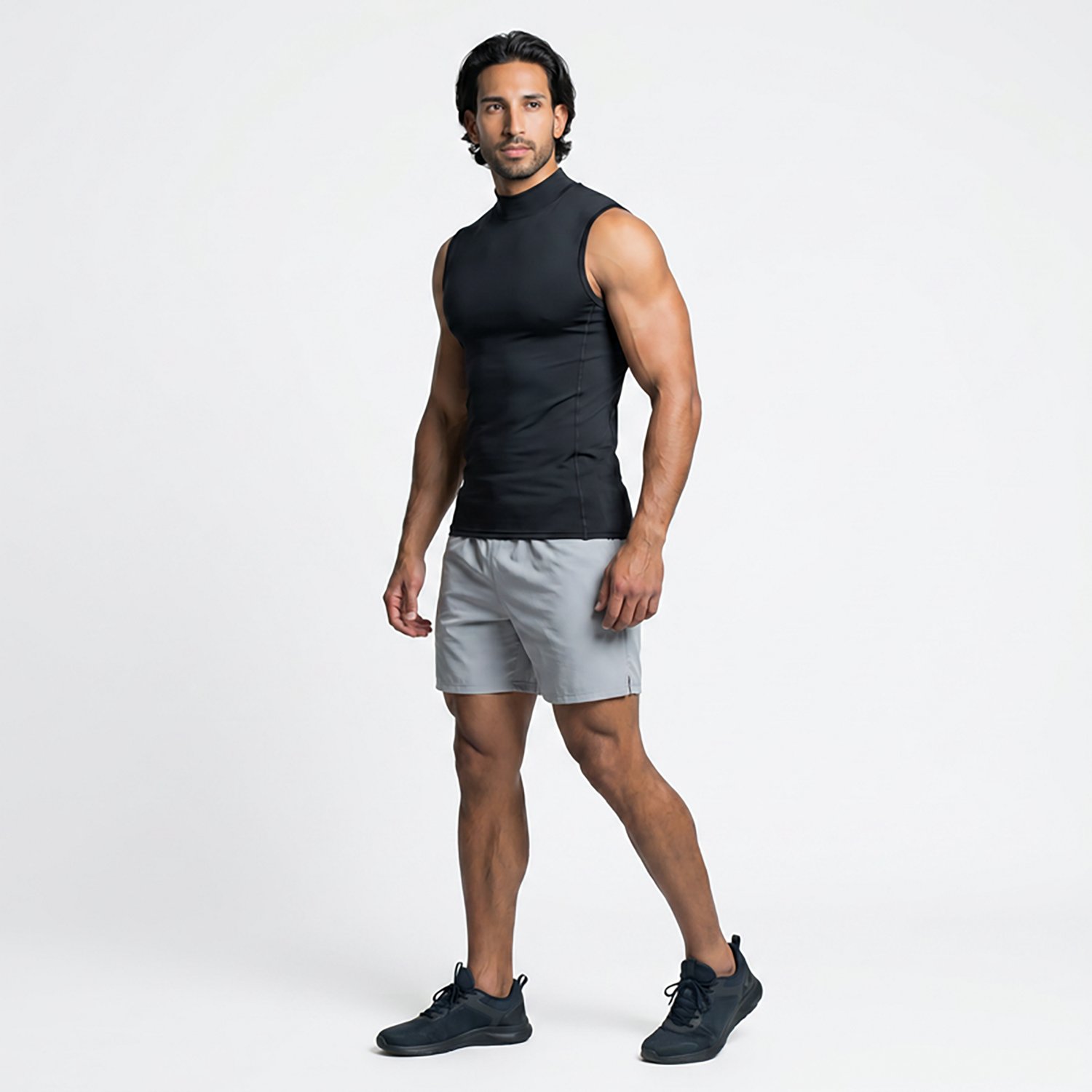 BCG Men's Compression Mesh Mock Neck Sleeveless Top - view number 3