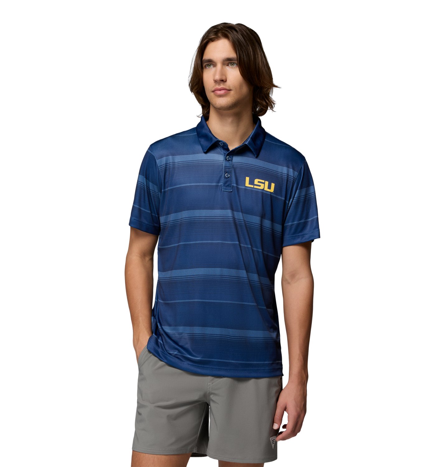 Columbia Sportswear Men’s Louisiana State University Tigers Super Terminal Tackle Polo Shirt