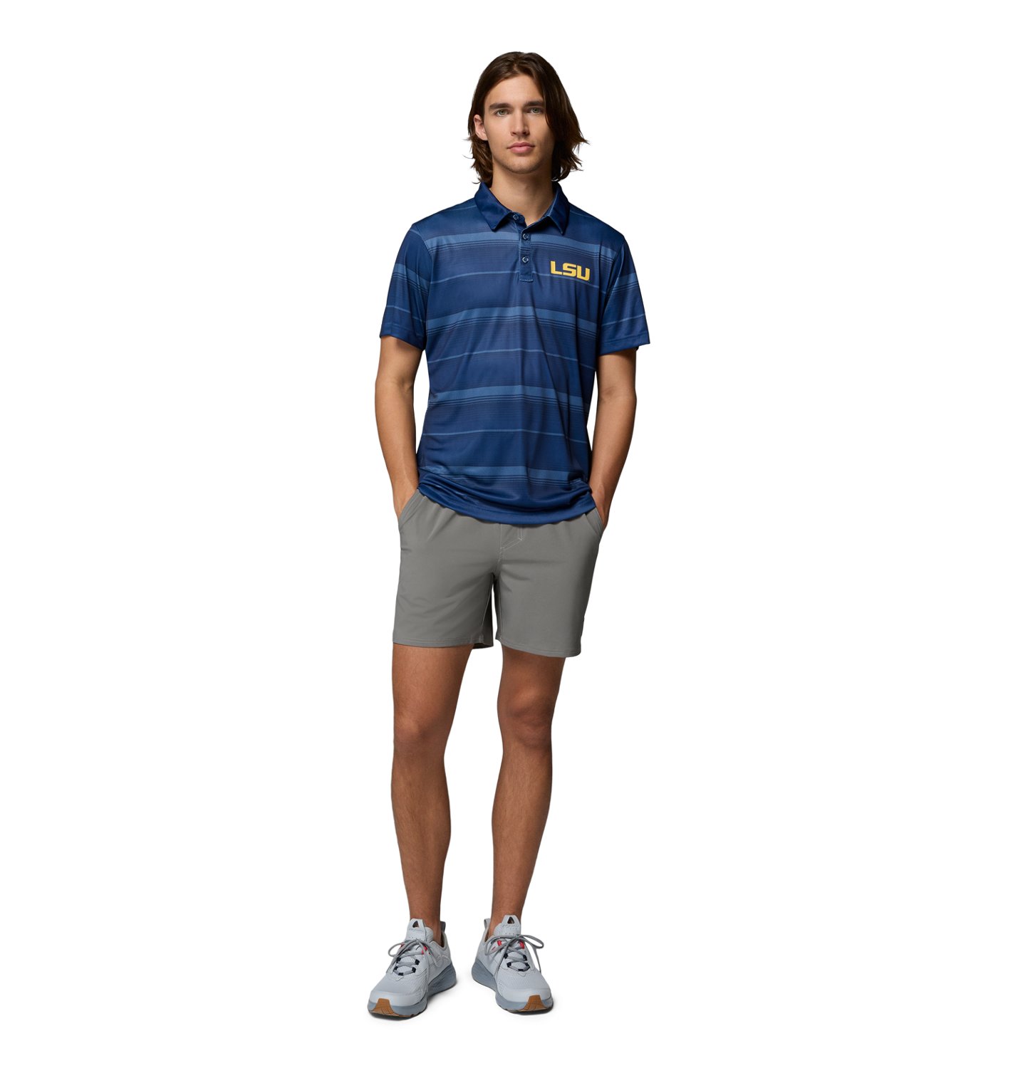 Columbia Sportswear Men’s Louisiana State University Tigers Super Terminal Tackle Polo Shirt