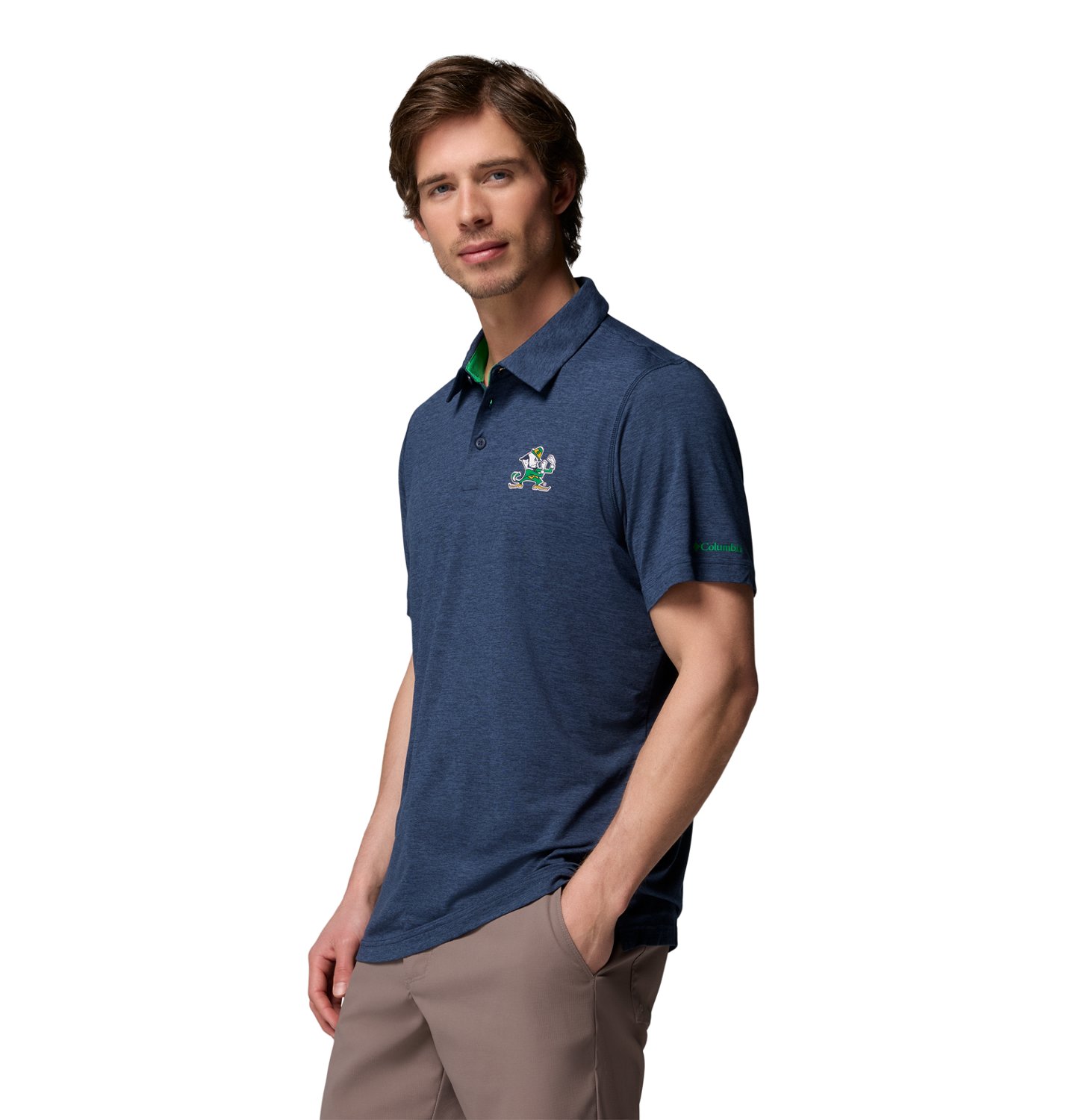 Columbia Sportswear Men's University of Notre Dame CLG Tech Trail Polo Shirt - view number 3