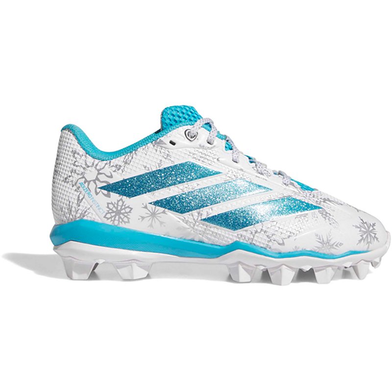 adidas x Disney Frozen Kids' adizero Instinct 2.0 Elsa RM Softball Cleats, Size 4.5, White/Dark Blue/Silver
