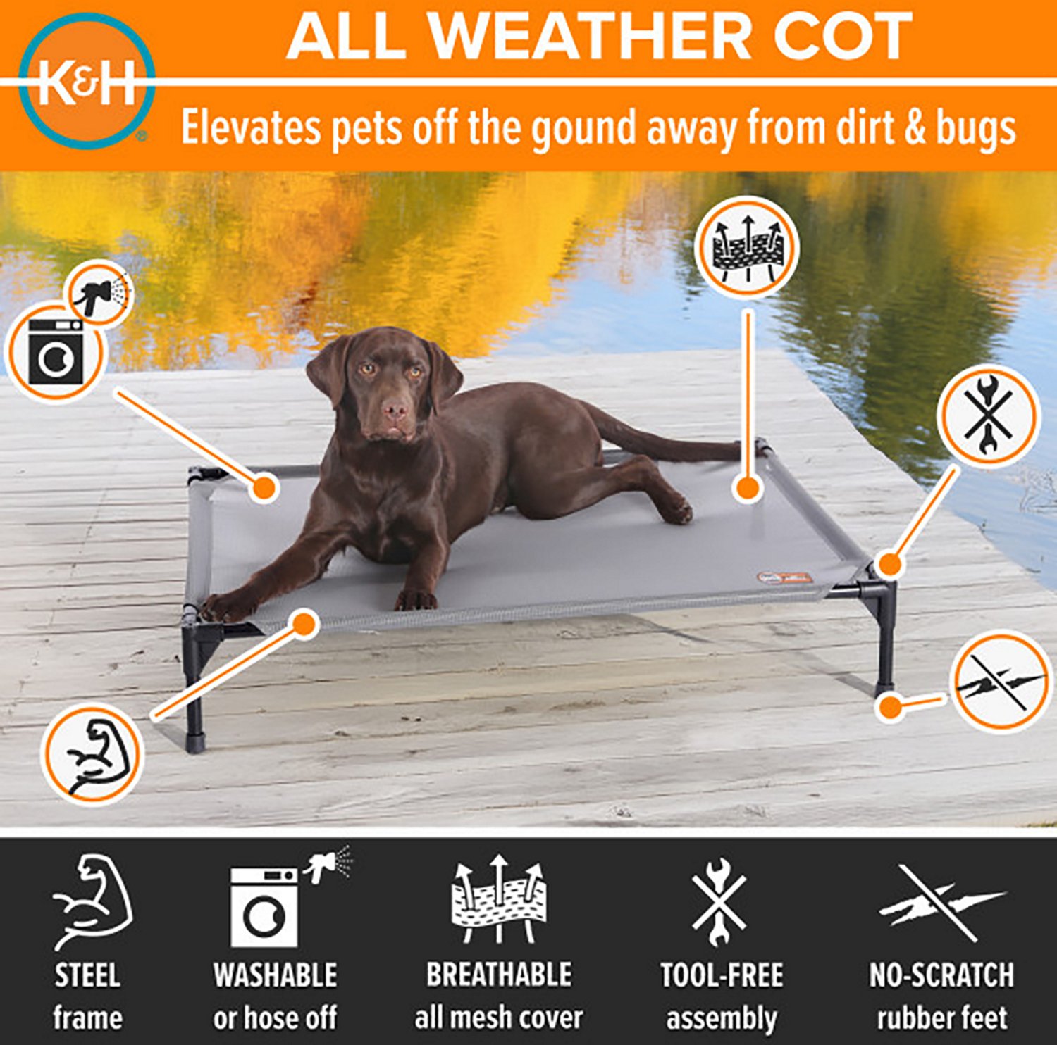 K&H Pet Products All-Weather Large Pet Cot - view number 2