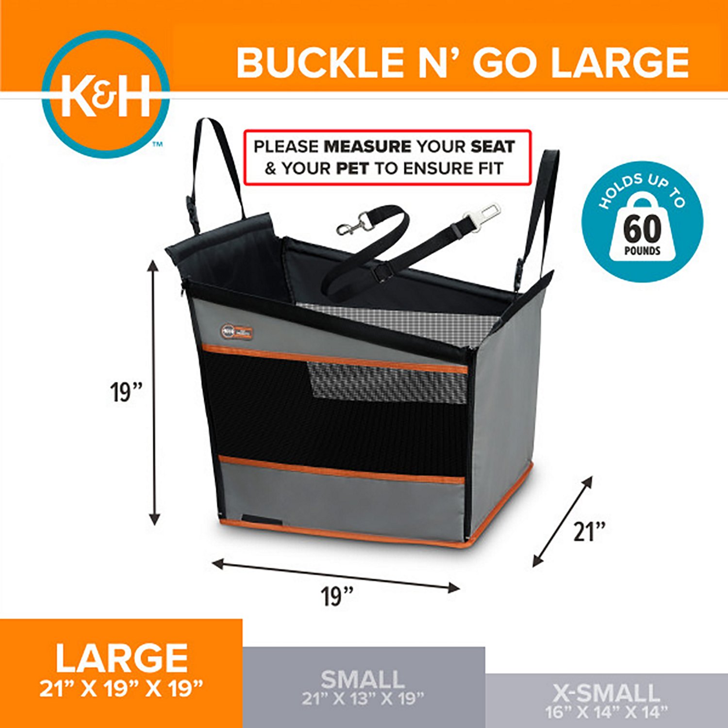 K&H Pet Products Travel Buckle N Go Large Pet Seat