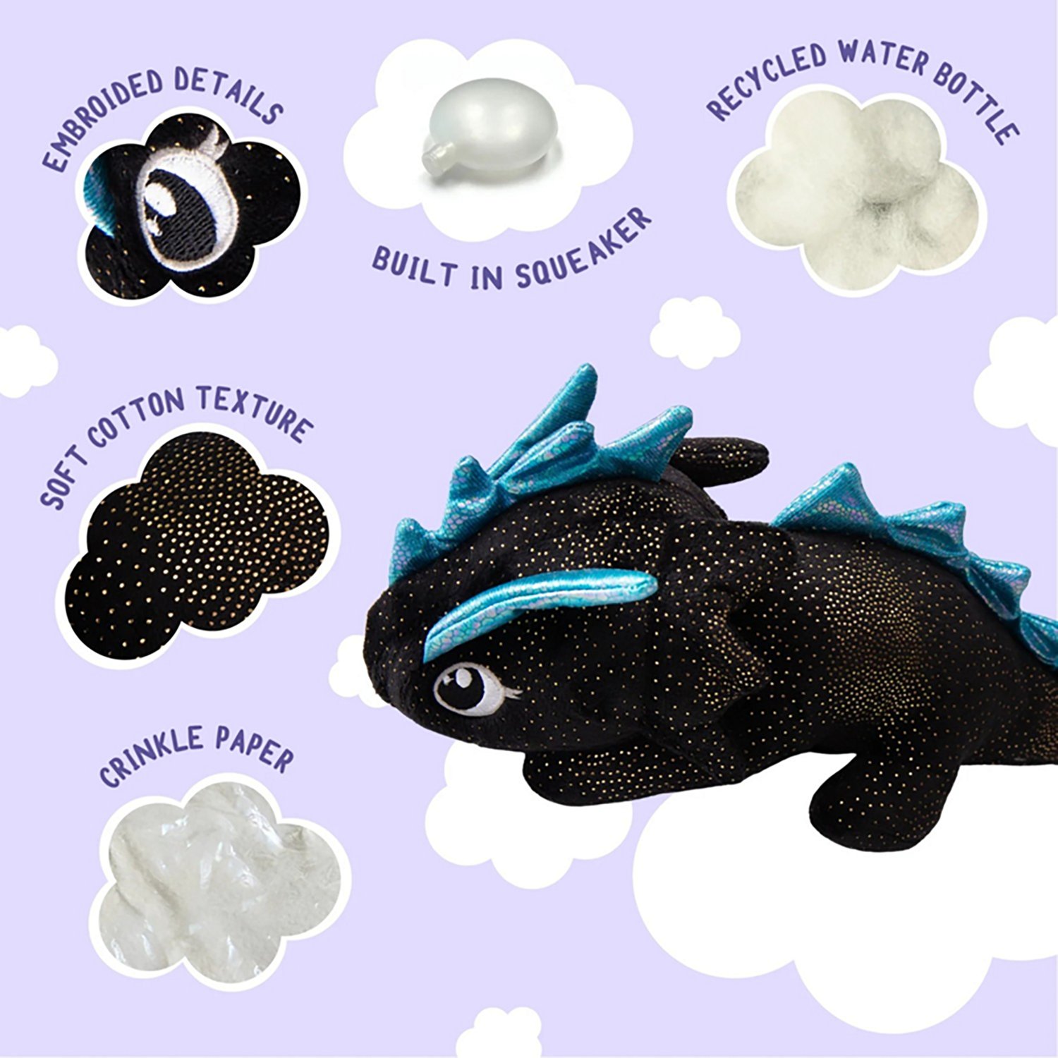 SnugArooz Ice the Dragon Plush Dog Toy