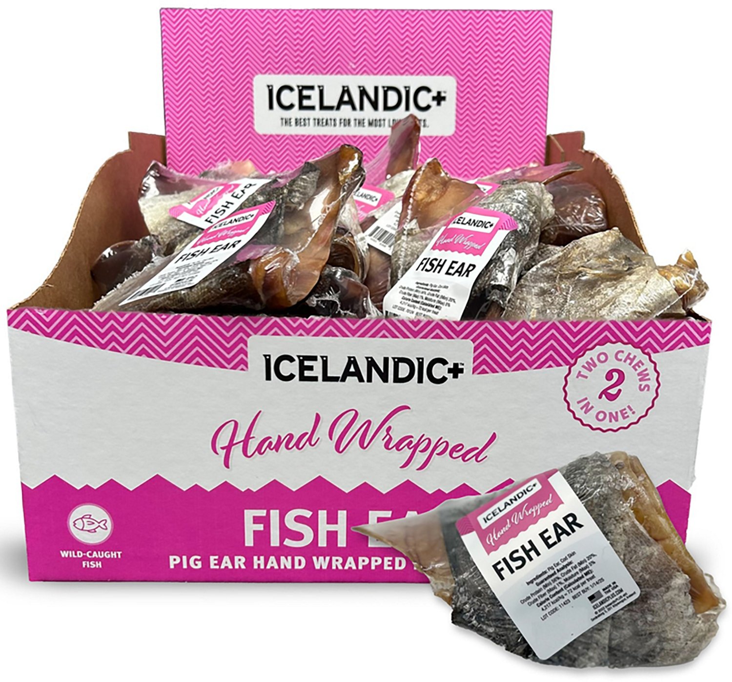 Icelandic+ Fish Ear Pig Ear Hand-Wrapped In Fish Cod Skin 30-Pack