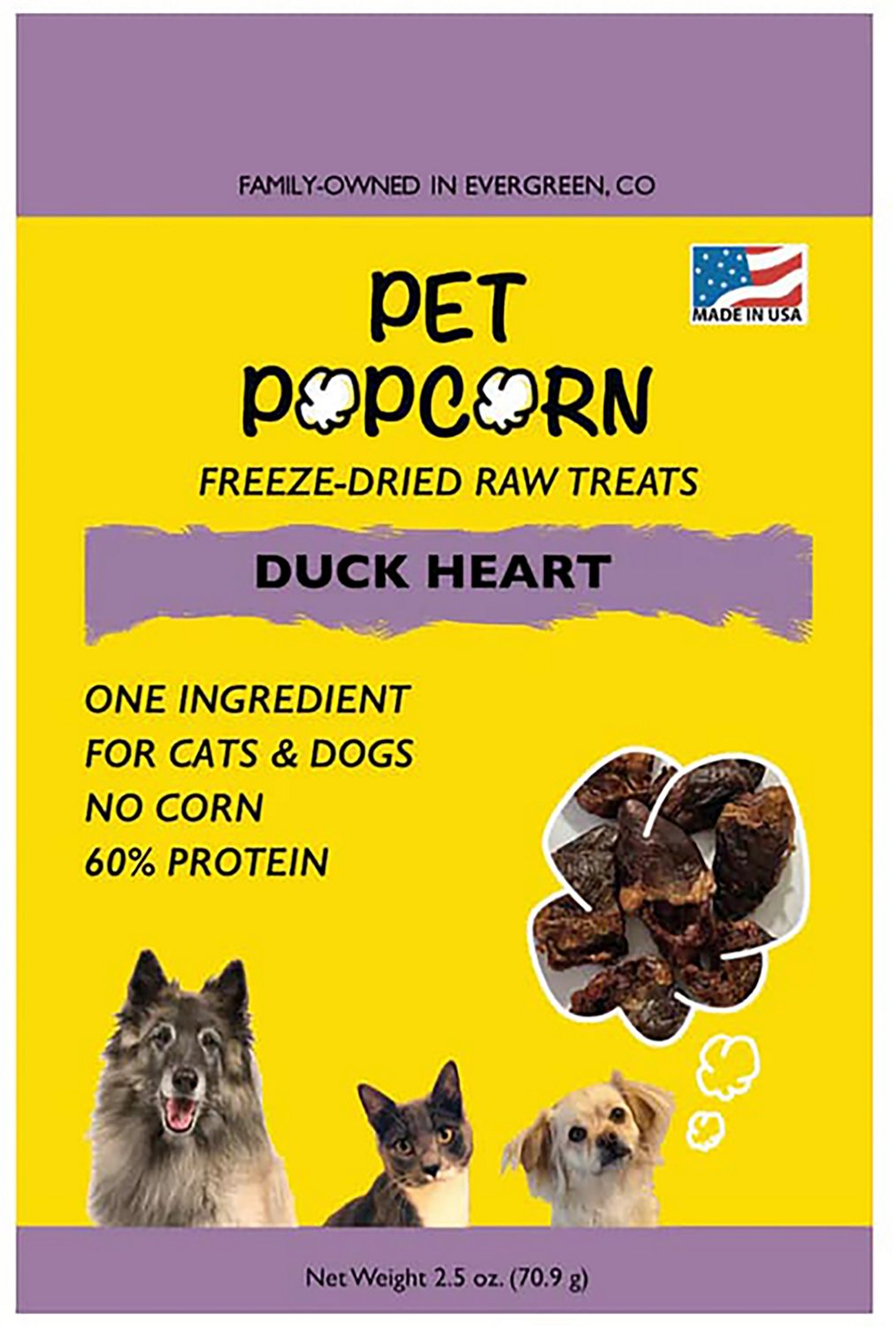 Pet Popcorn 2.5 oz Freeze-Dried Raw Dog and Cat Treats