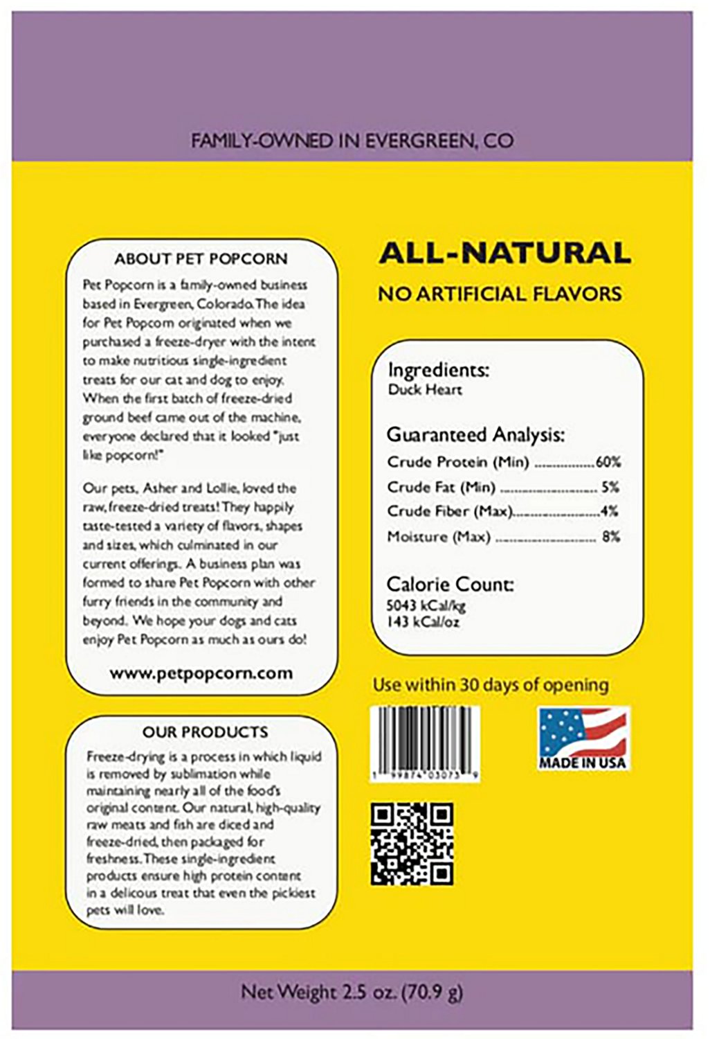 Pet Popcorn 2.5 oz Freeze-Dried Raw Dog and Cat Treats - view number 2