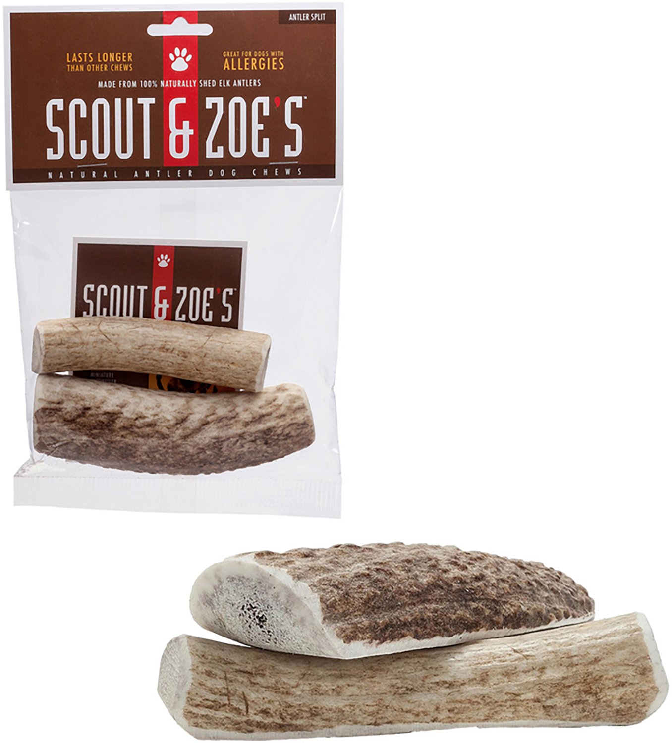 Scout & Zoe's Elk Antler Splits Dog Chew