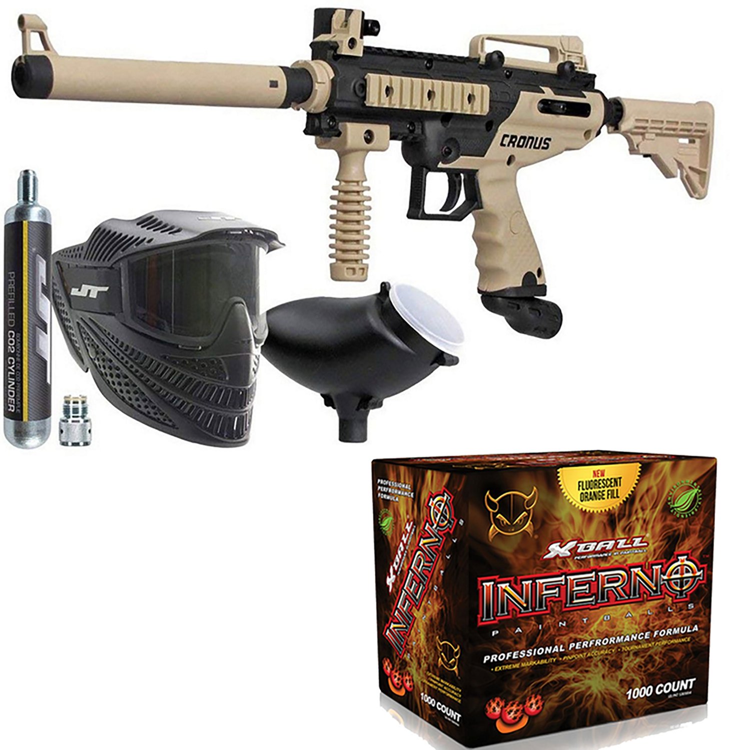 Tippmann Cronus Combat Inferno Paintball Marker Power Pack + 1000 Paintballs