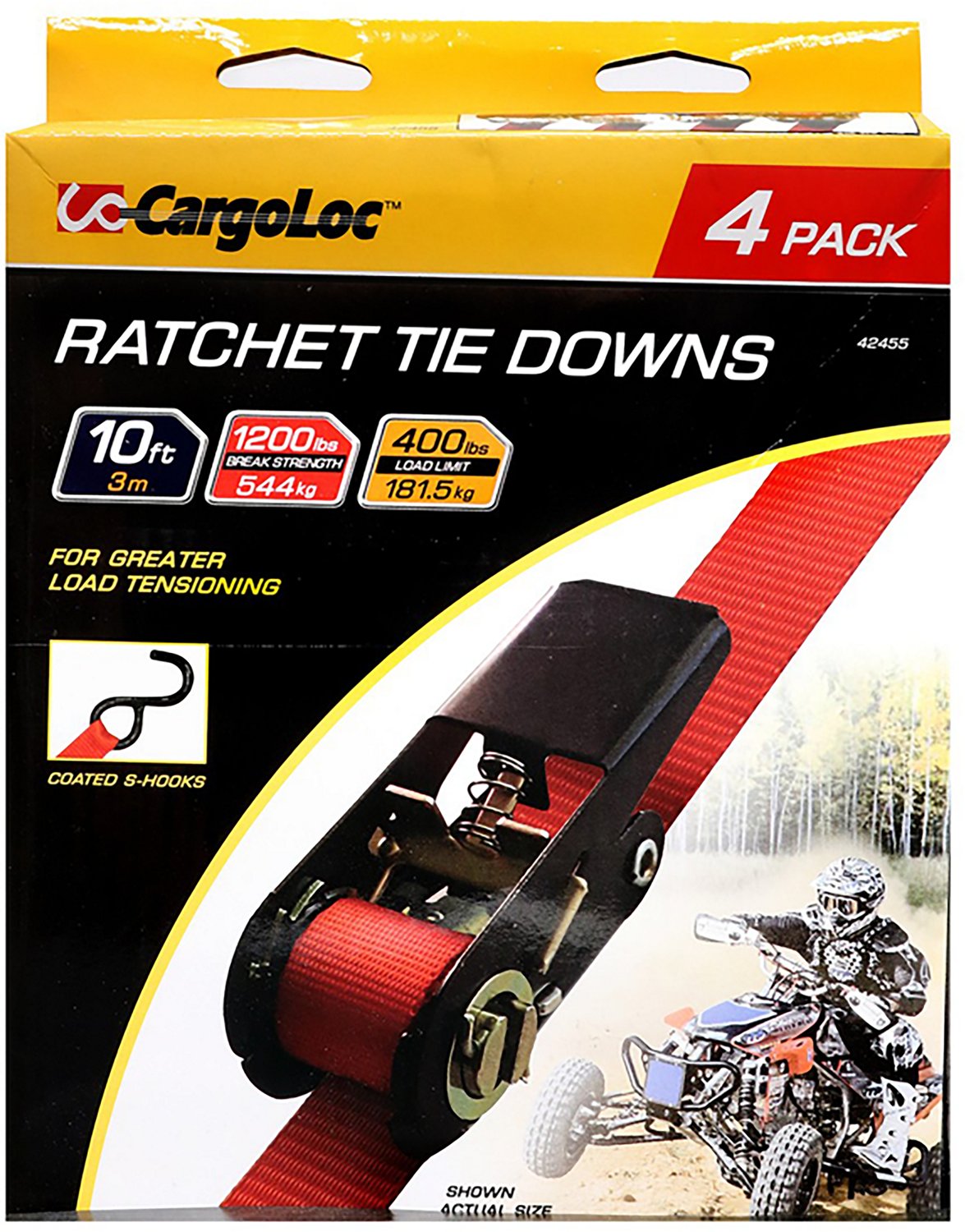 CargoLoc 10 ft Ratchet Tie Downs 4-Pack