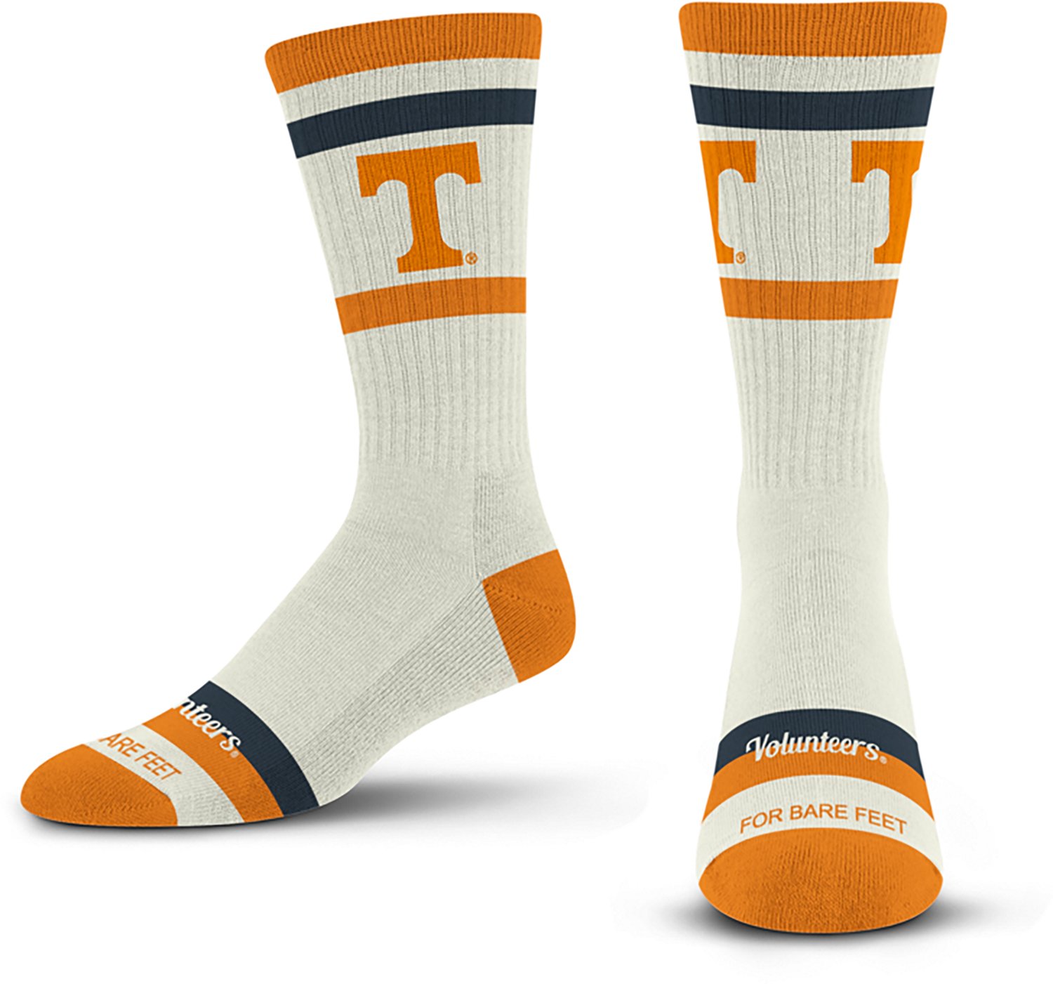 For Bare Feet Adults' Tennessee Volunteers Stripe Fame Crew Socks