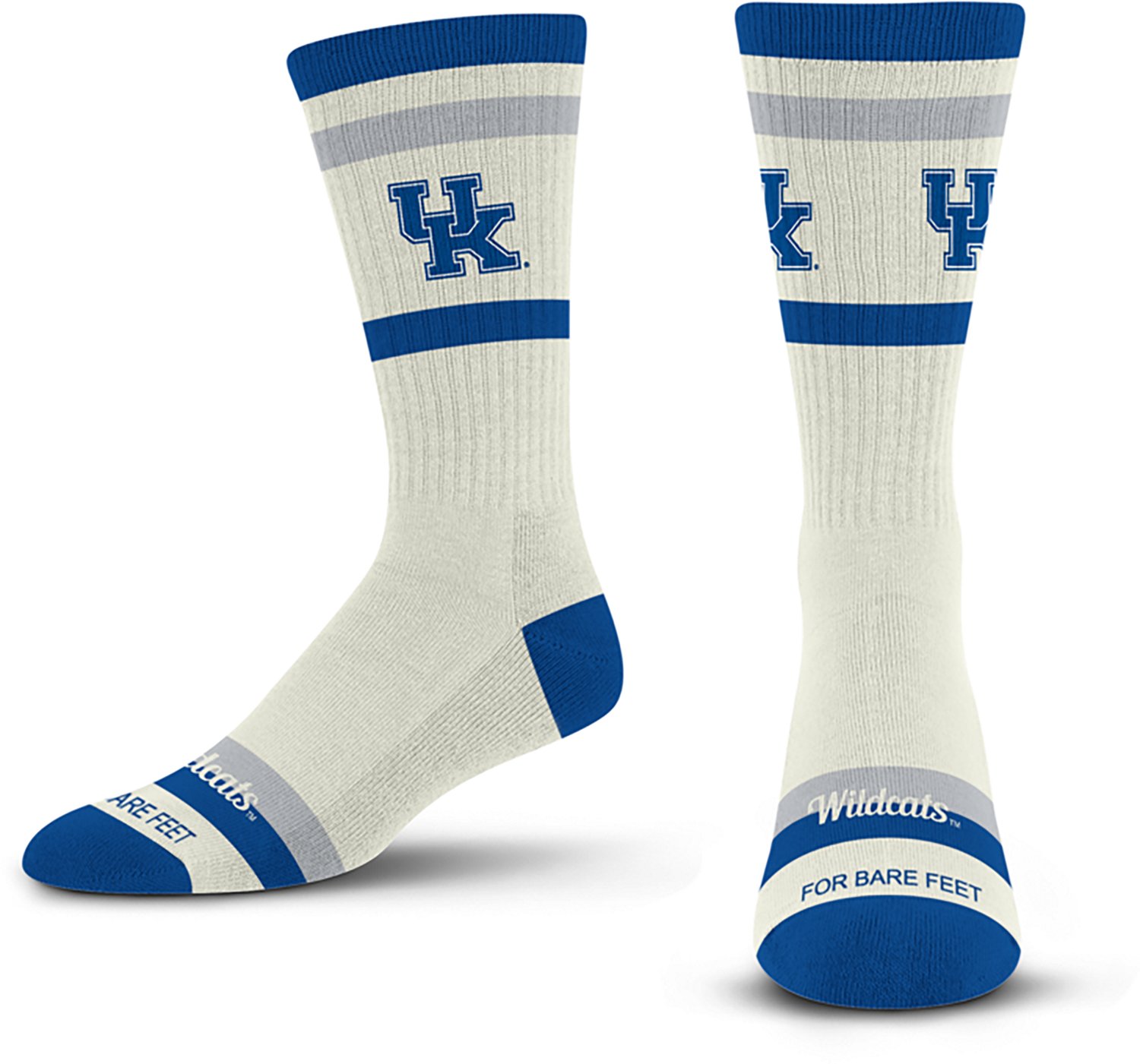 For Bare Feet Adults' Kentucky Wildcats Stripe Fame Crew Socks