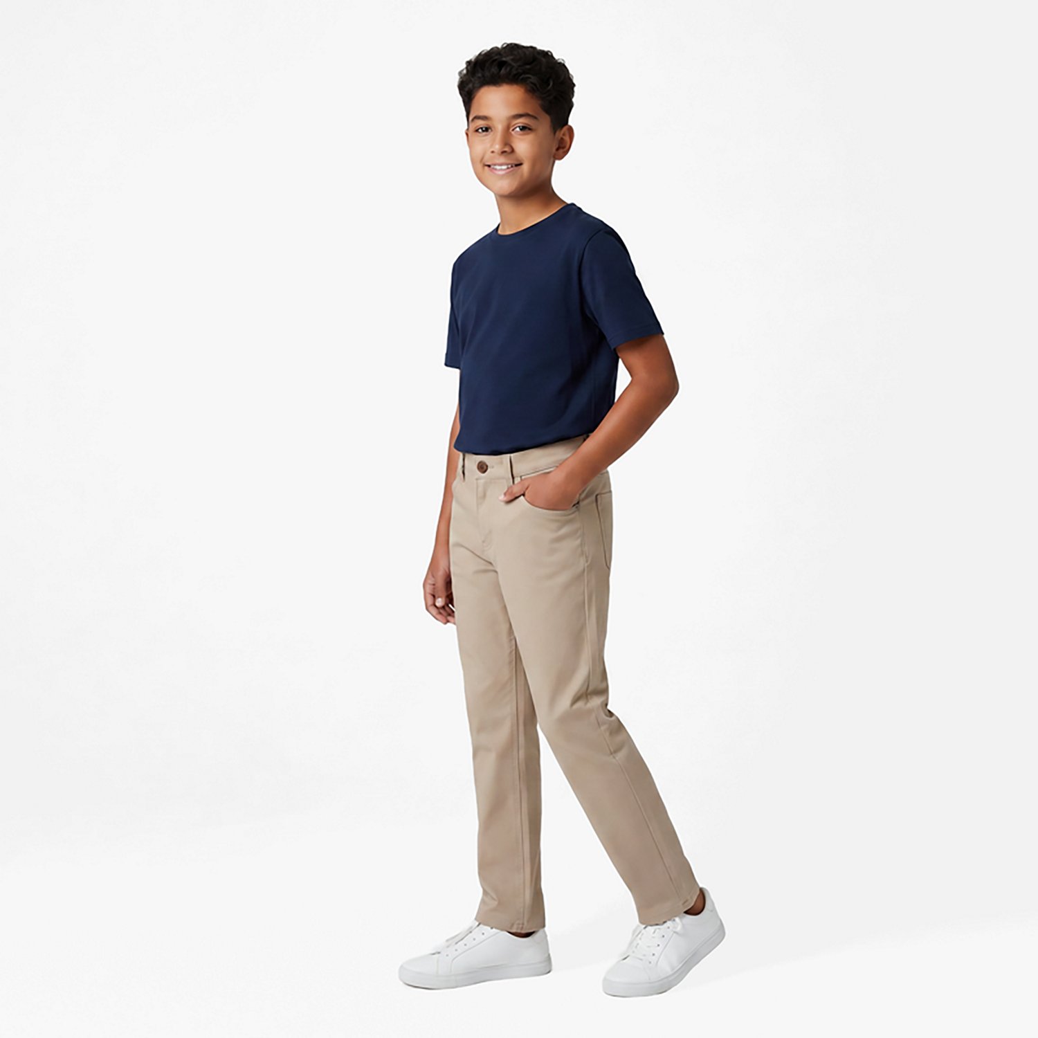 Nautica Uniform Boy 5-Pocket Adjustable Stretch Waistband Pant