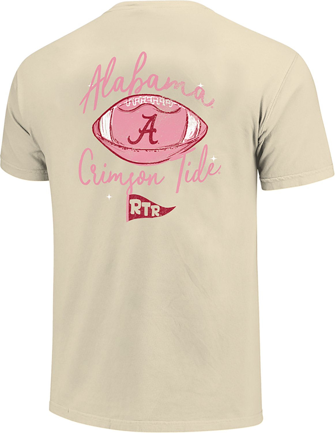 Image One Women's University of Alabama Football Sketch Script Comfort Colors Short Sleeve T-shirt