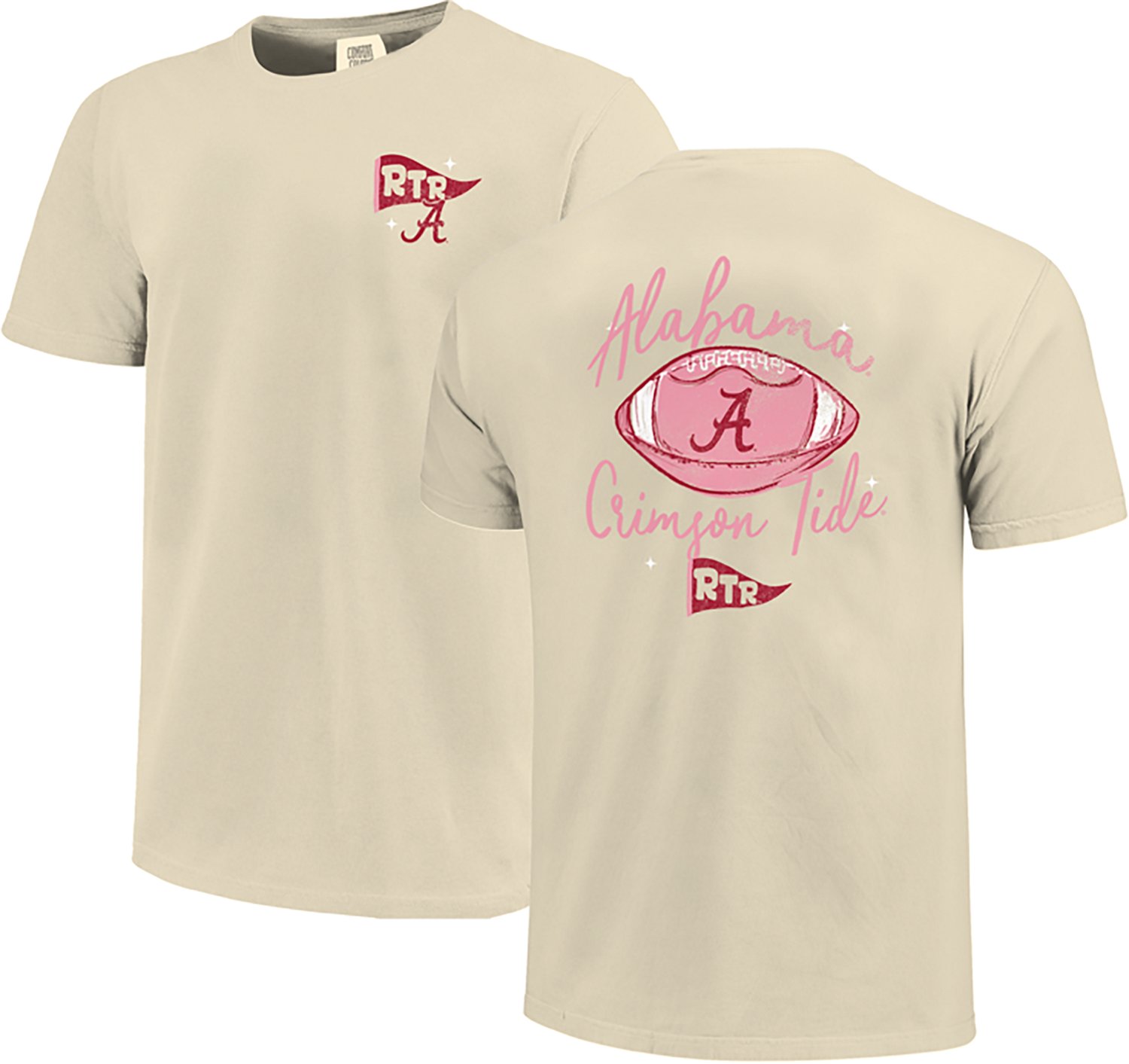 Image One Women's University of Alabama Football Sketch Script Comfort Colors Short Sleeve T-shirt - view number 3