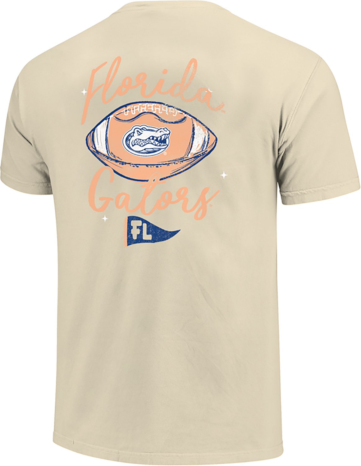Image One Women's University of Florida Football Sketch Script Comfort Colors Short Sleeve T-shirt