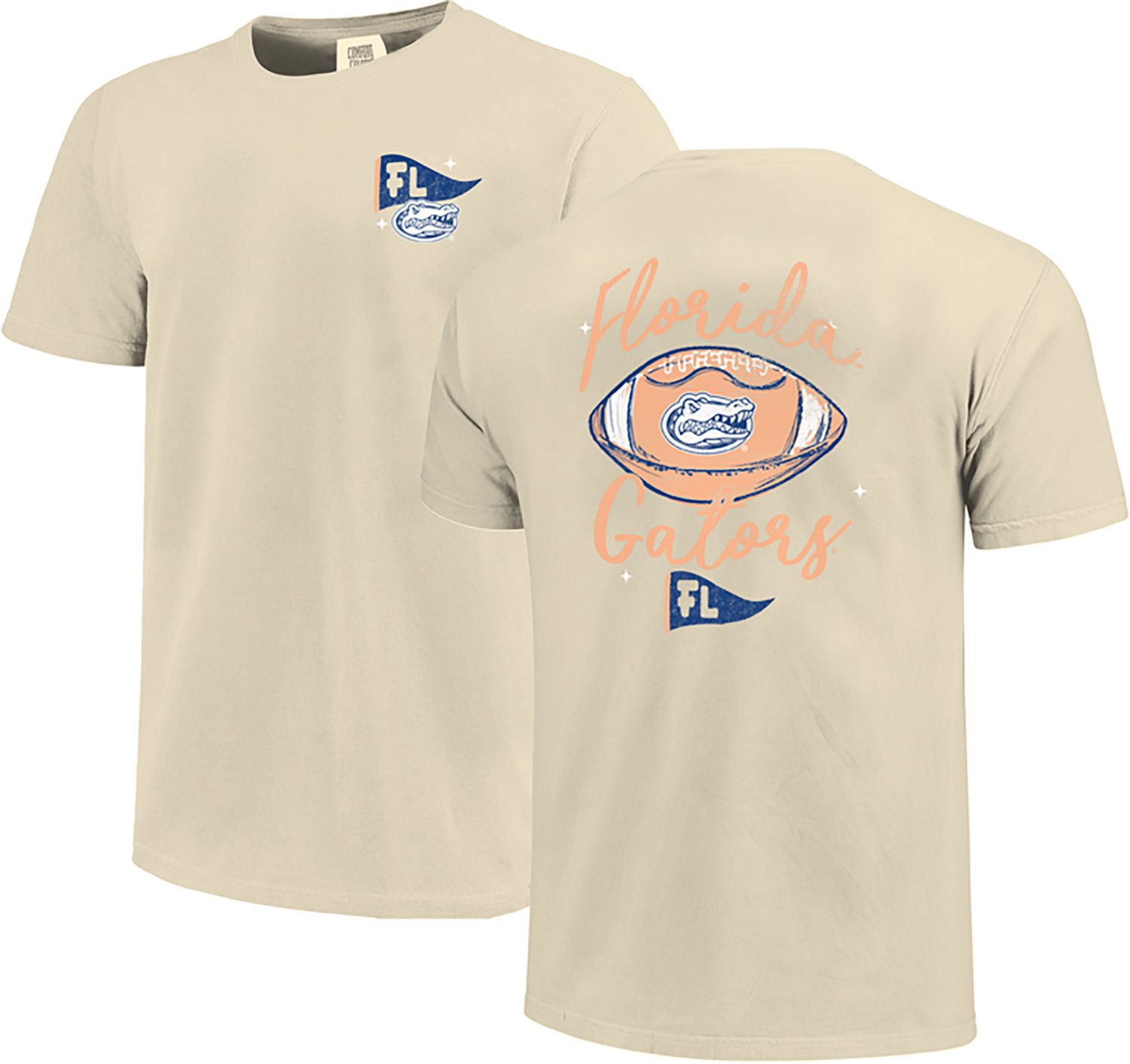 Image One Women's University of Florida Football Sketch Script Comfort Colors Short Sleeve T-shirt - view number 3