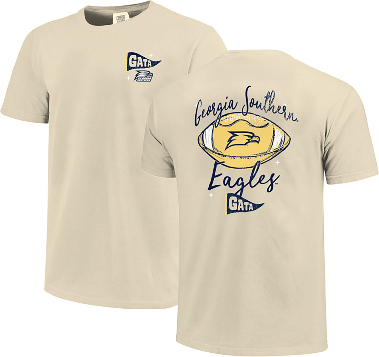Image One Women's Georgia Southern University Football Sketch Script Comfort Colors Short Sleeve T-shirt - view number 3