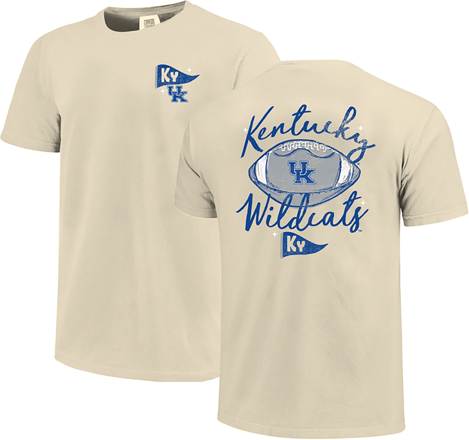 Image One Women's University of Kentucky Football Sketch Script Comfort Colors Short Sleeve T-shirt - view number 3