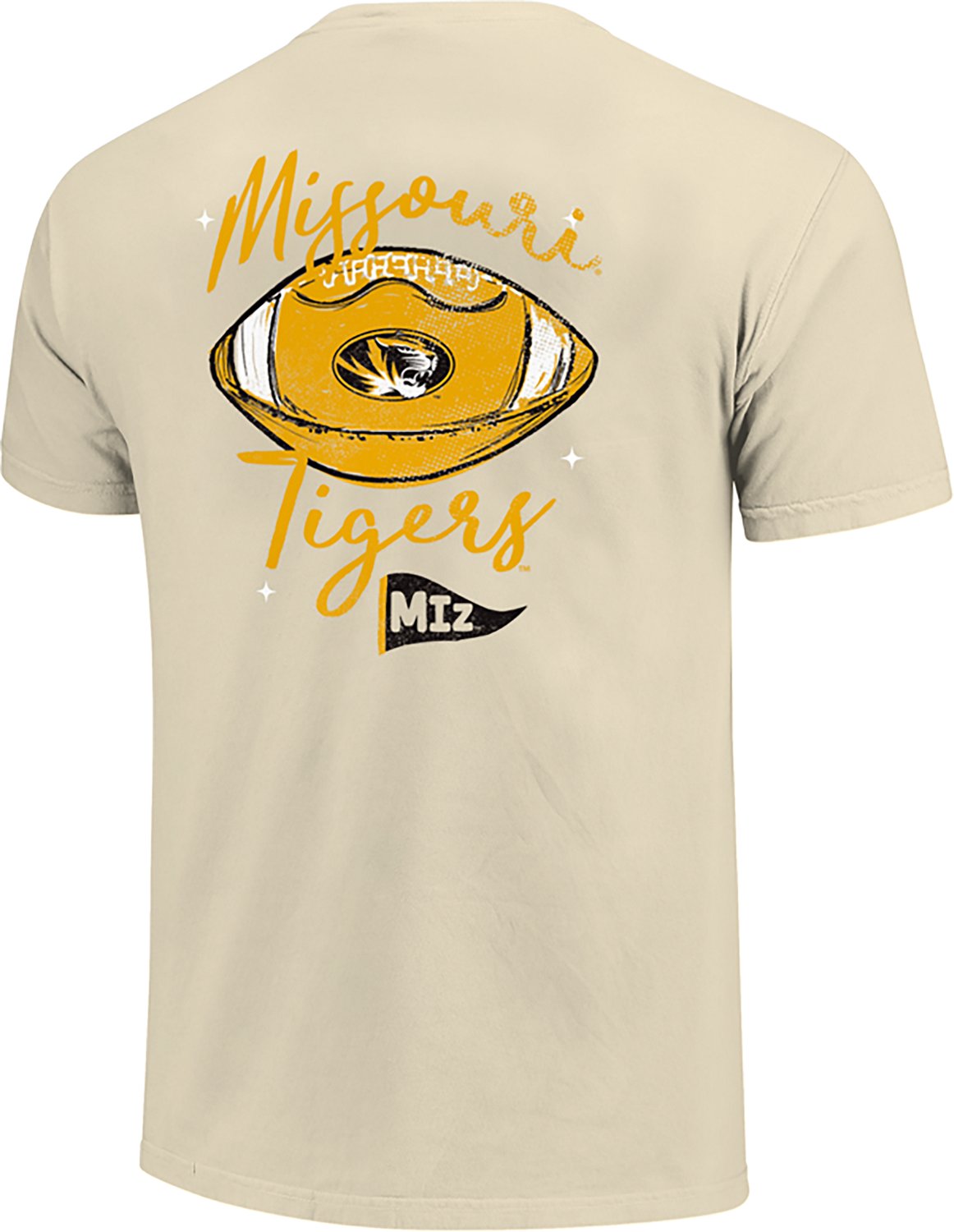 Comfort Colors Women's University of Missouri Football Sketch Script T-shirt