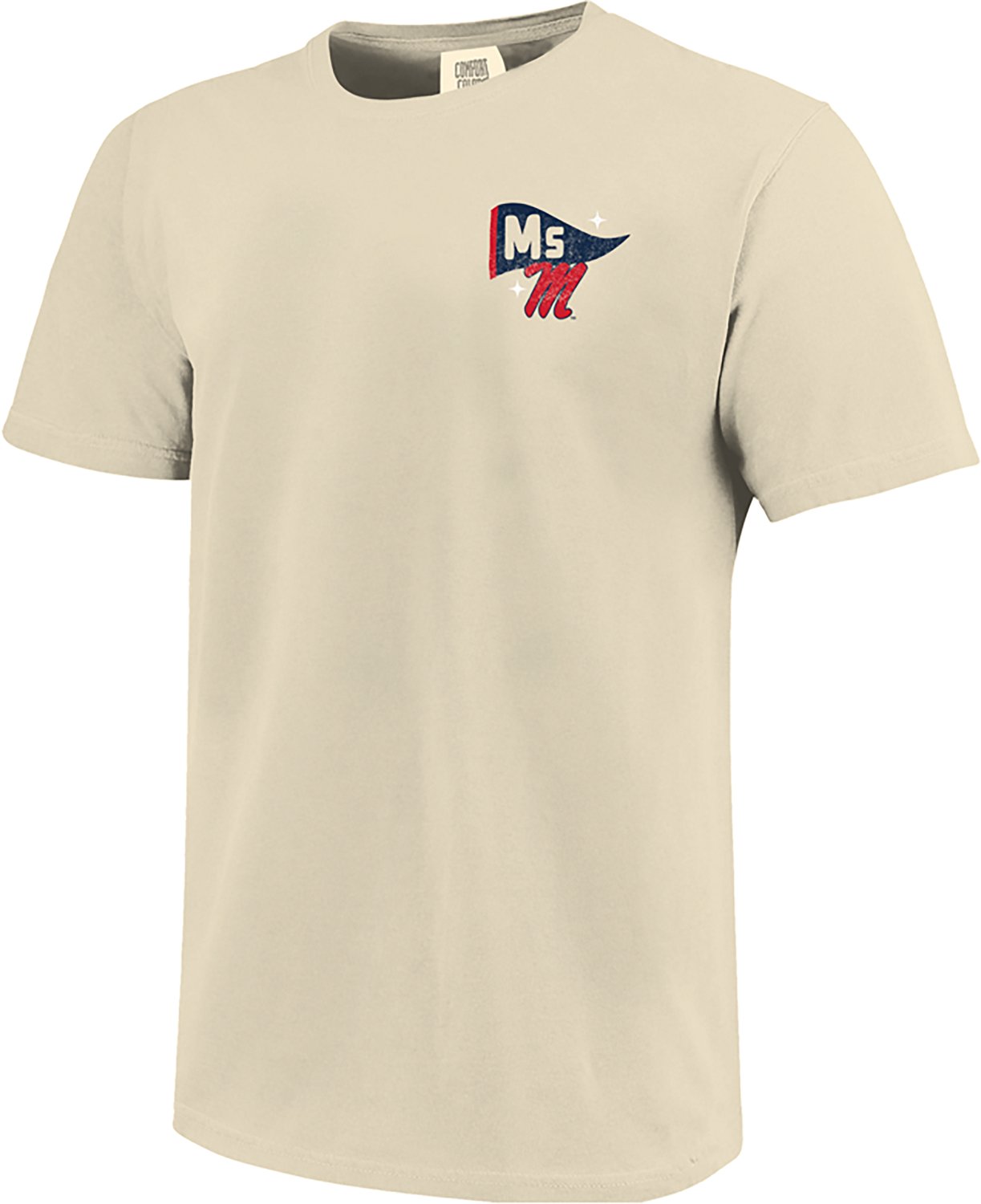 Image One Women's Ole Miss Rebels Football Sketch Script Comfort Colors T-Shirt - view number 2
