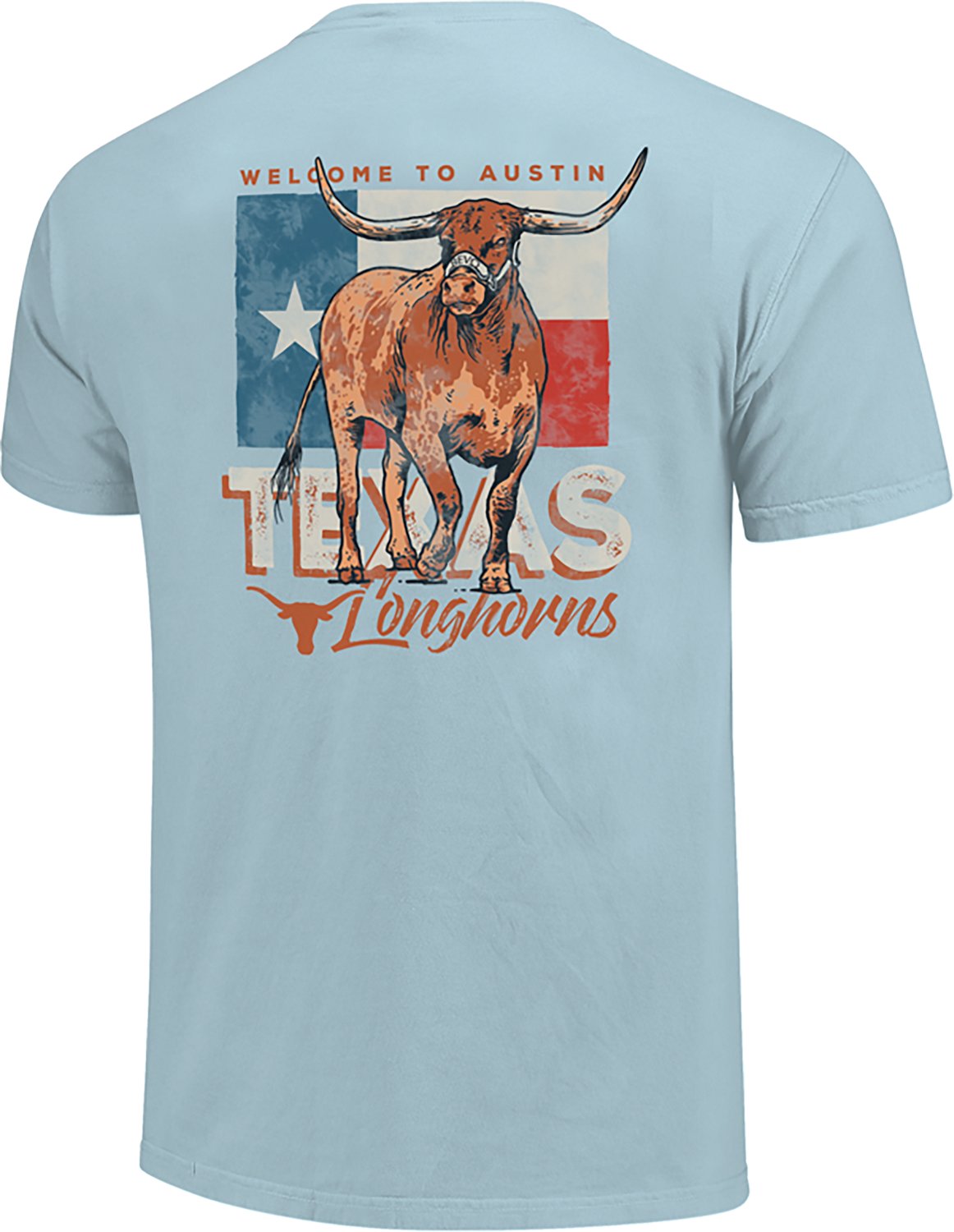 Image One Men's Texas Longhorns Rusty Flag CC DS Short Sleeve T-shirt