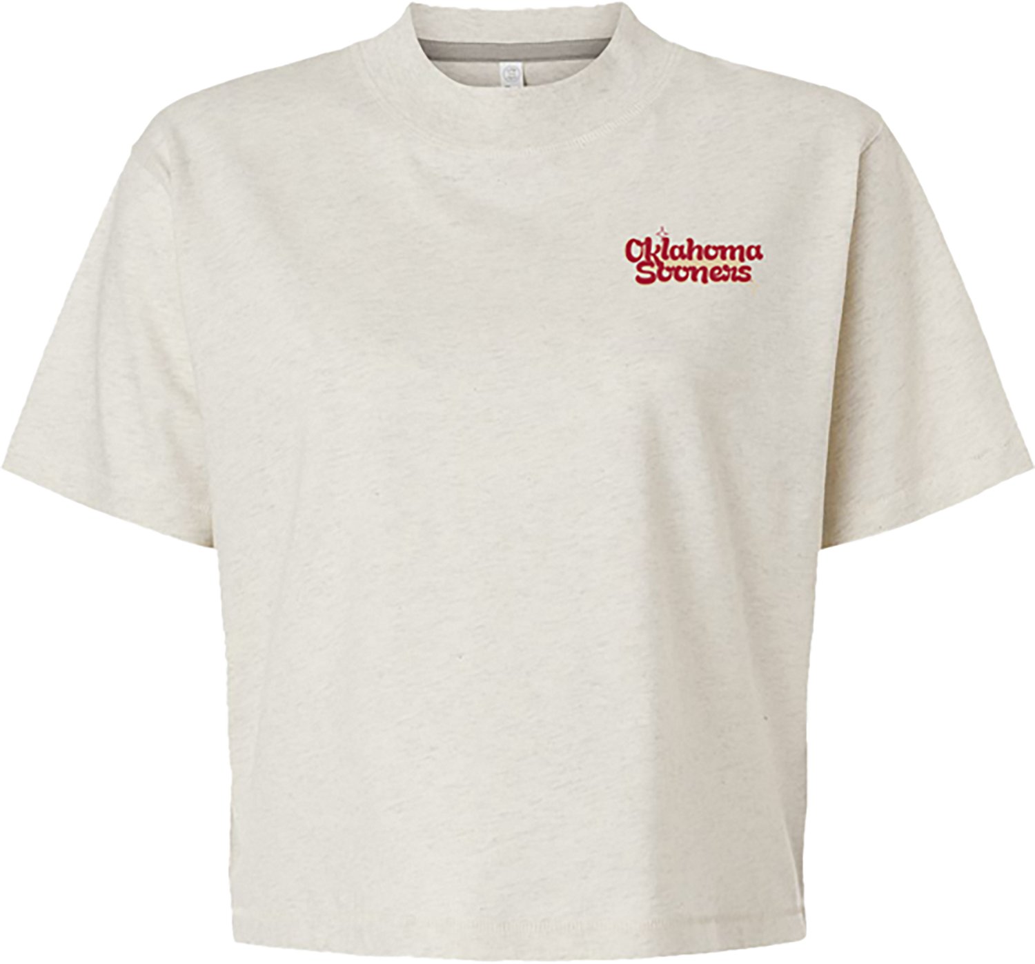 Image One Women's University of Oklahoma Groovy Helmet Boxy Graphic T-shirt