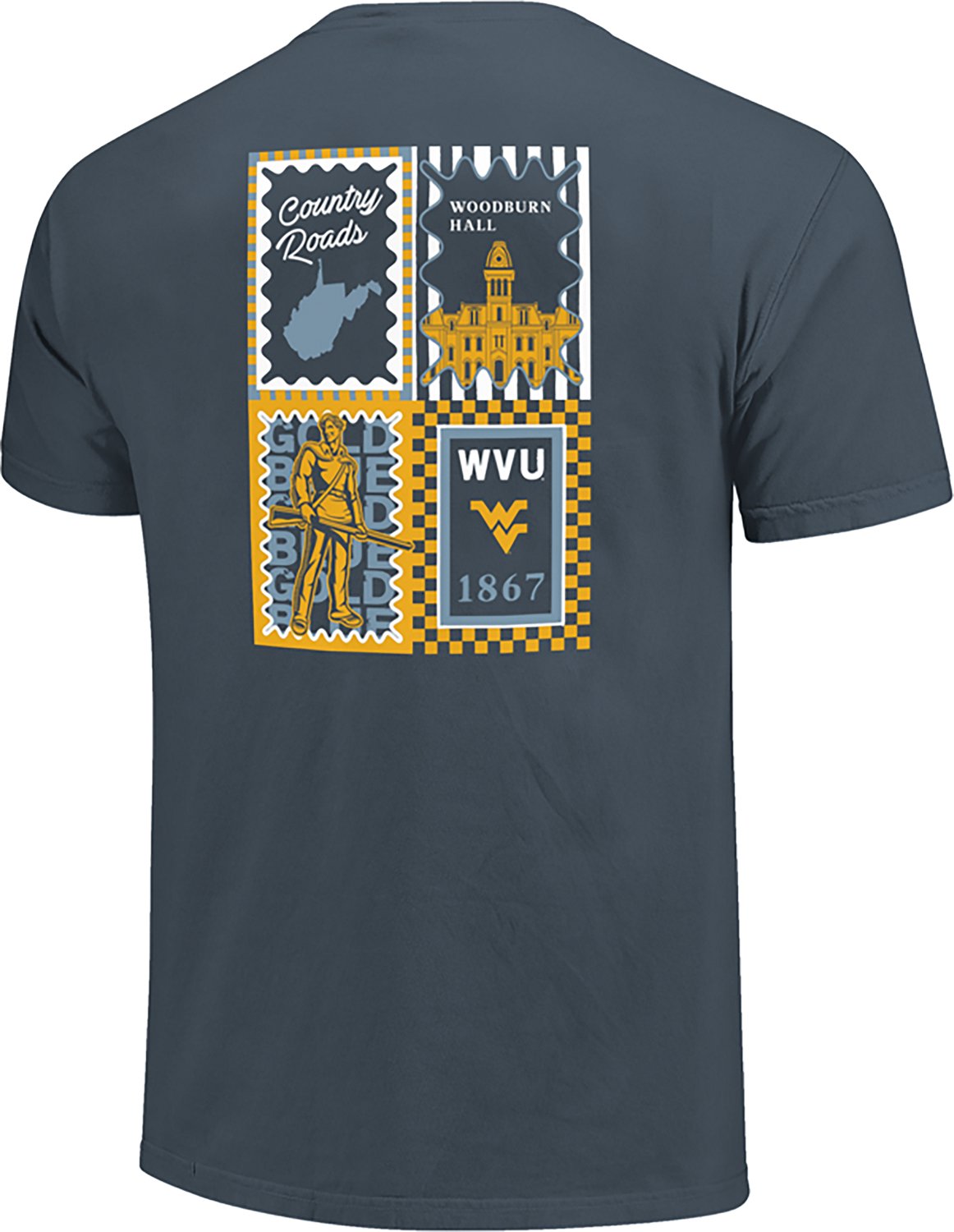 Image One Women's West Virginia University Pattern Campus Squares Graphic T-shirt