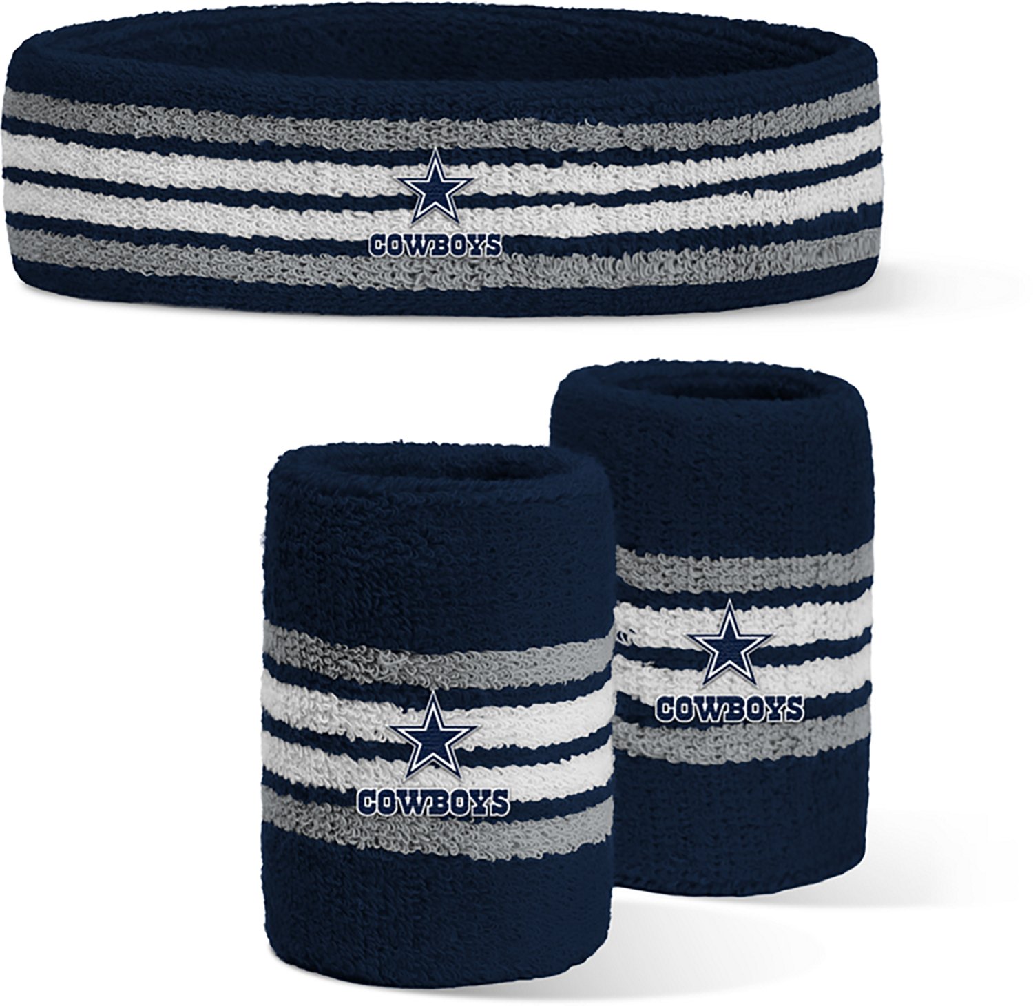 For Bare Feet Dallas Cowboys Headband and Wristband 3-Piece Set