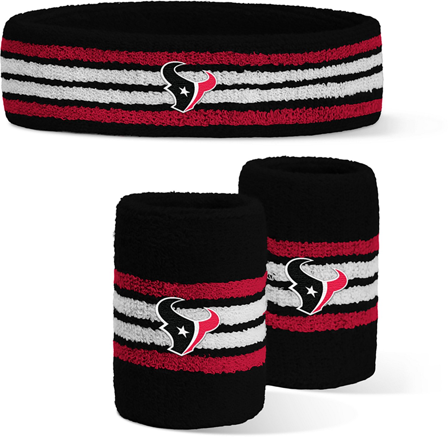 For Bare Feet Houston Texans Headband and Wristband 3-Piece Set