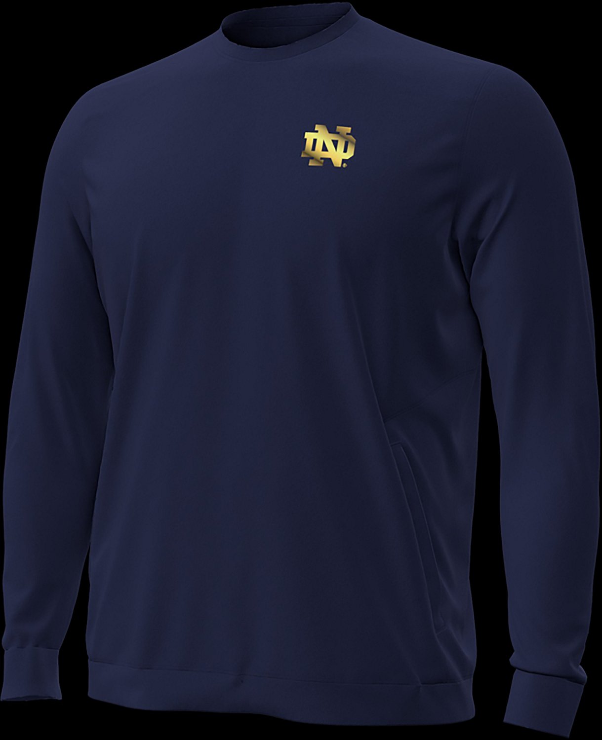 Under Armour Men's Notre Dame Fighting Irish Primary Logo Sideline Meridian Coldweather Long Sleeve Crew Sweatshirt