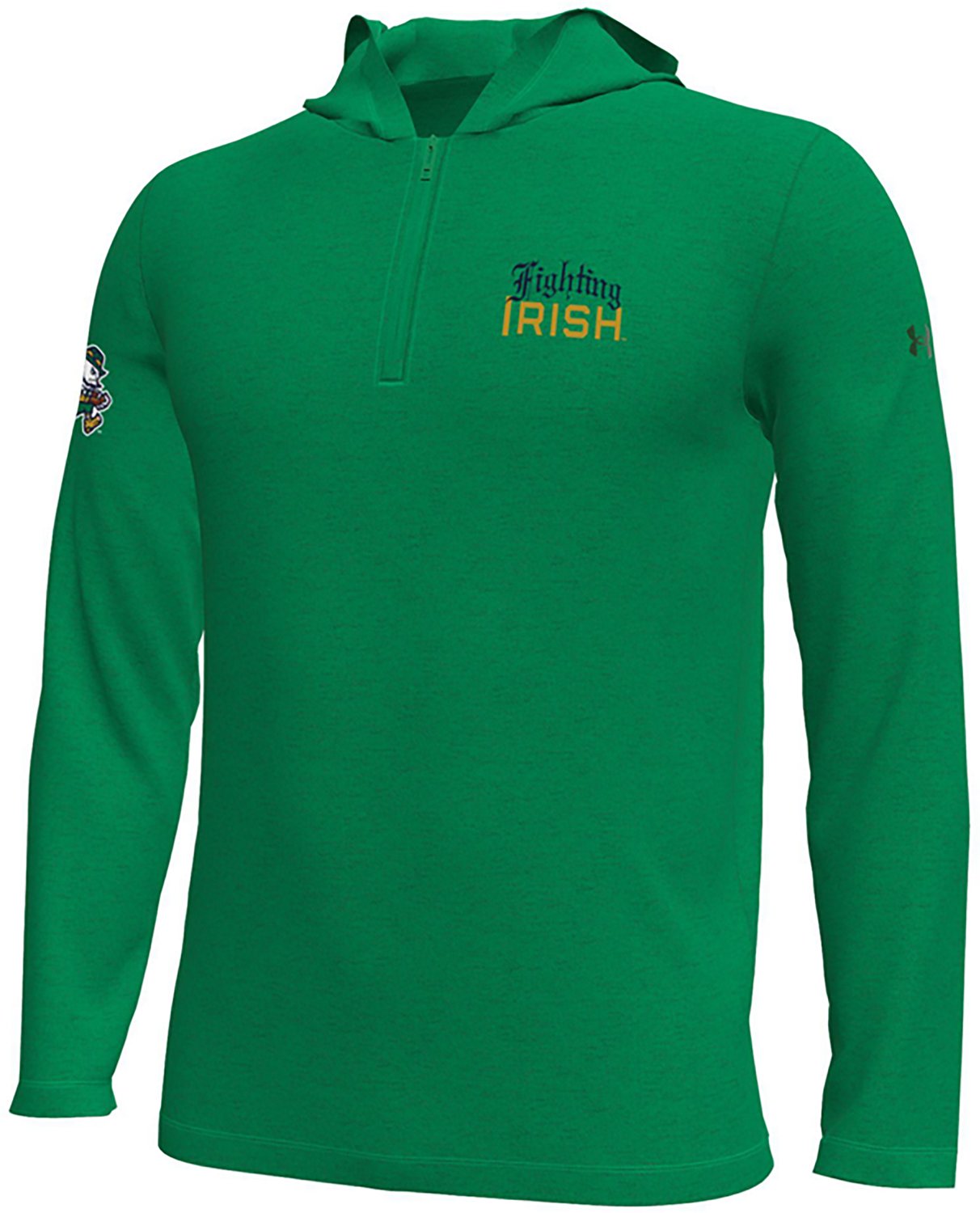 Under Armour Men's Notre Dame Fighting Irish Wear Green Gameday Motion HW Zip Long Sleeve T-shirt