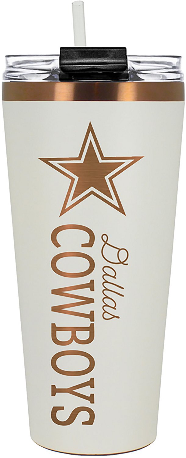 Great American Products Dallas Cowboys 32 oz Creme and Copper Big Slim Tumbler