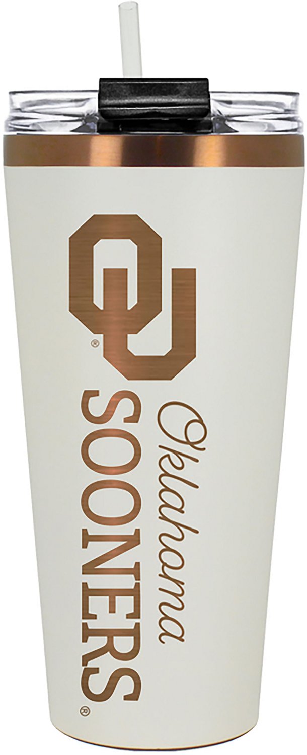 Great American Products University of Oklahoma 32 oz Creme and Copper Big Slim Tumbler
