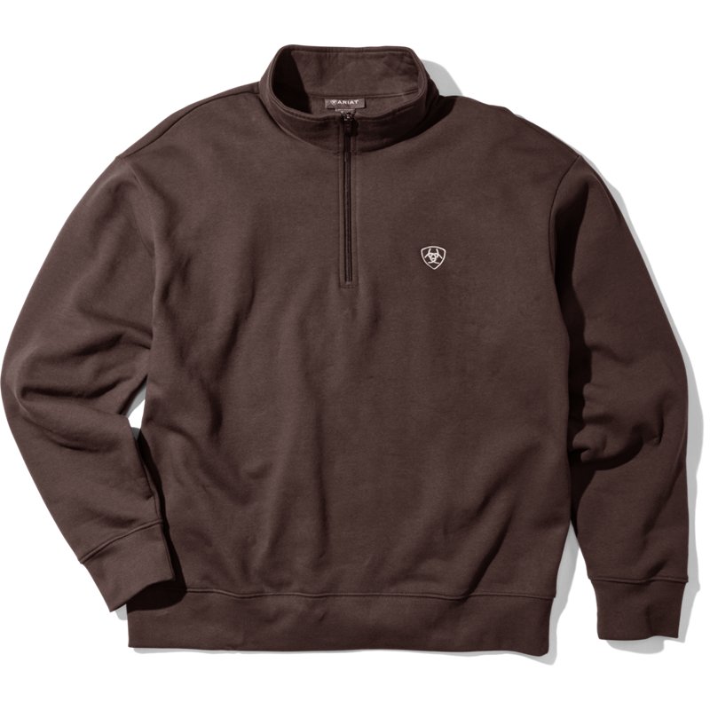 Men's Holiday 1/4 Zip Sweatshirt in Delicioso Cotton/Polyester, Size: Large by Ariat