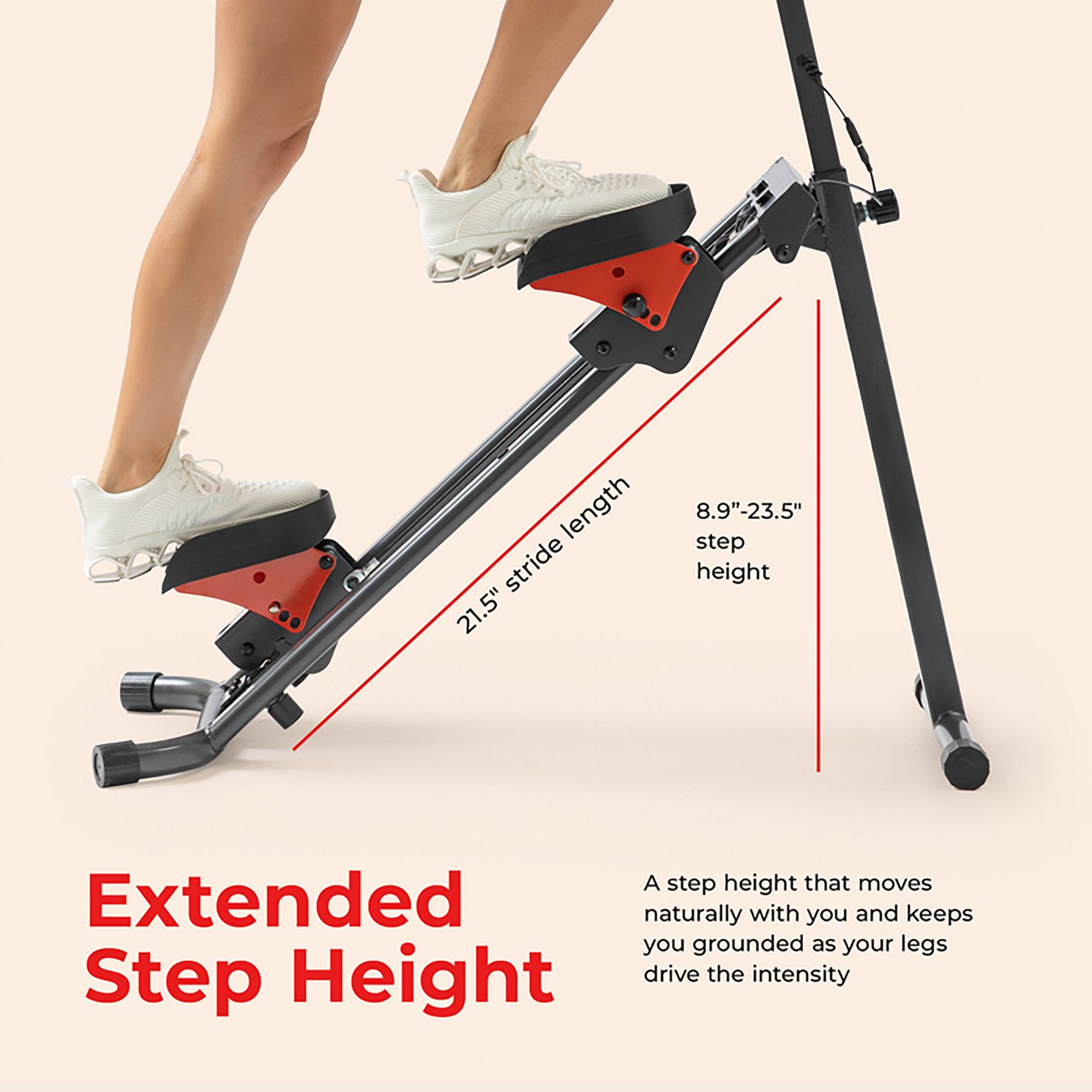 Sunny Health & Fitness Smart Foldable Stair Climber with Balance-Assist Cords - view number 3