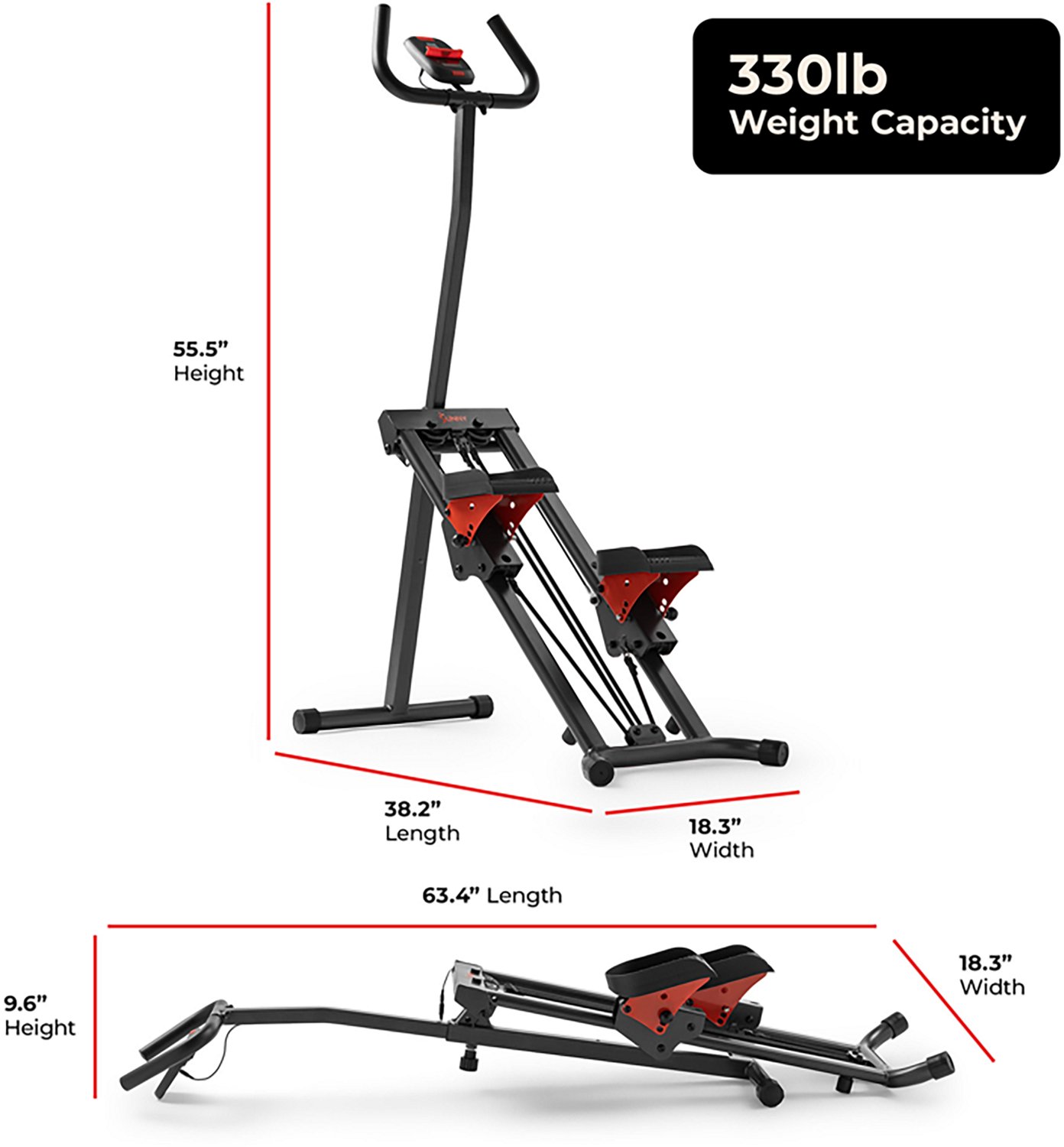 Sunny Health & Fitness Smart Foldable Stair Climber with Balance-Assist Cords - view number 6