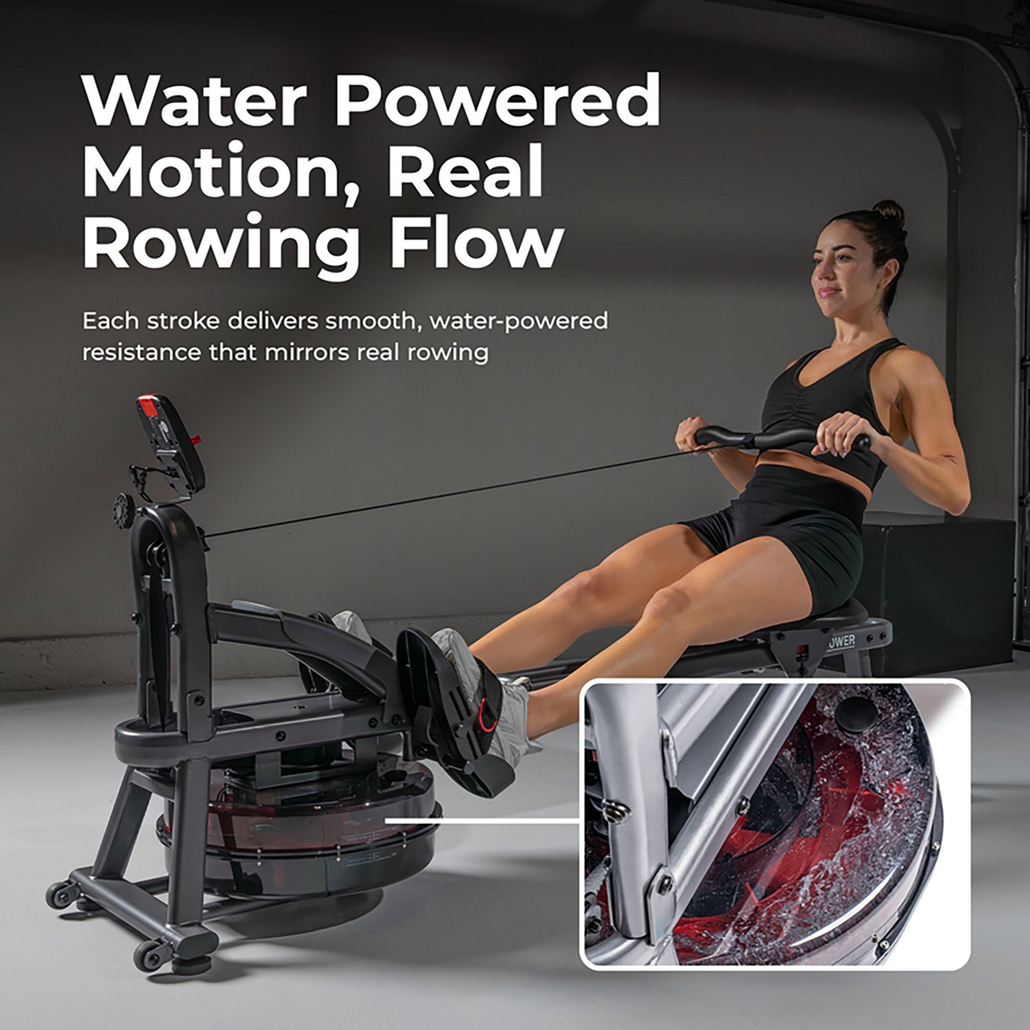Sunny Health & Fitness Smart & Flippable Water Rower - view number 2