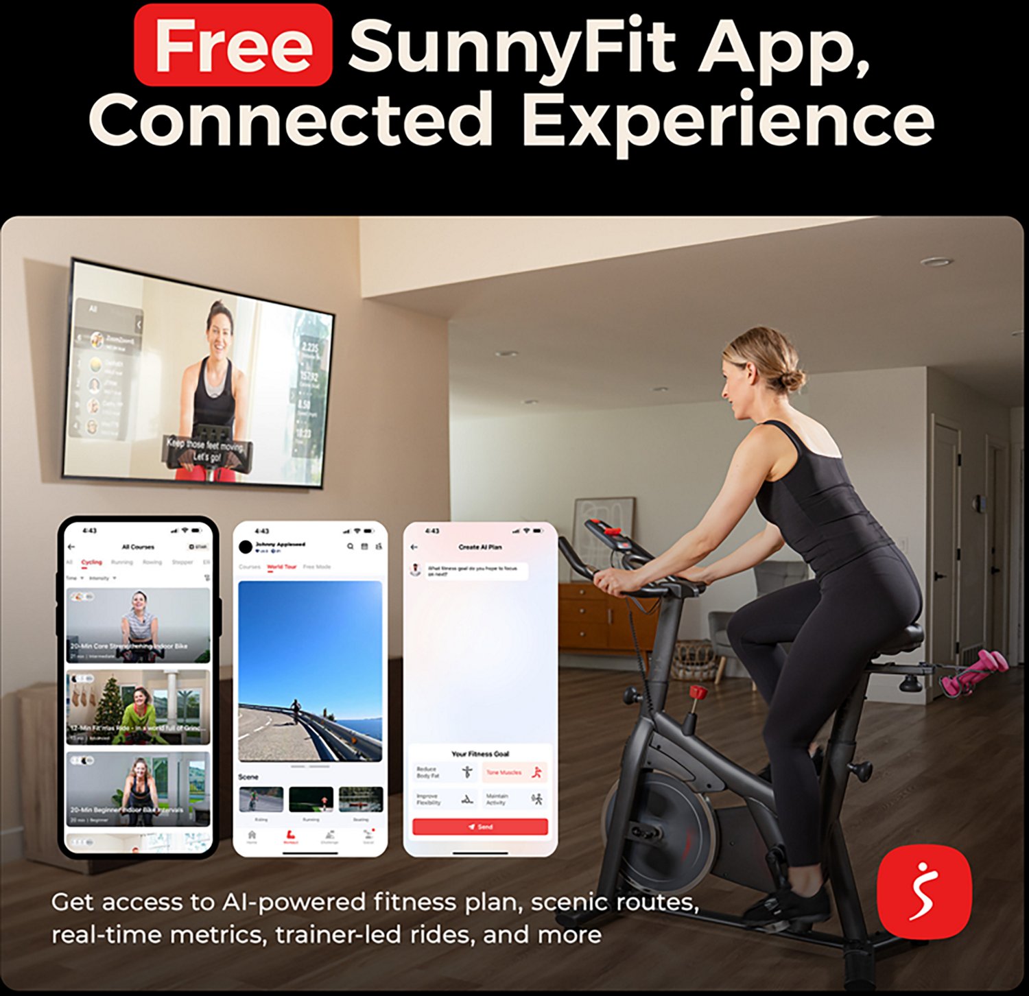 Sunny Health & Fitness Active 200 Smart Magnetic Cycling Exercise Bike - view number 3